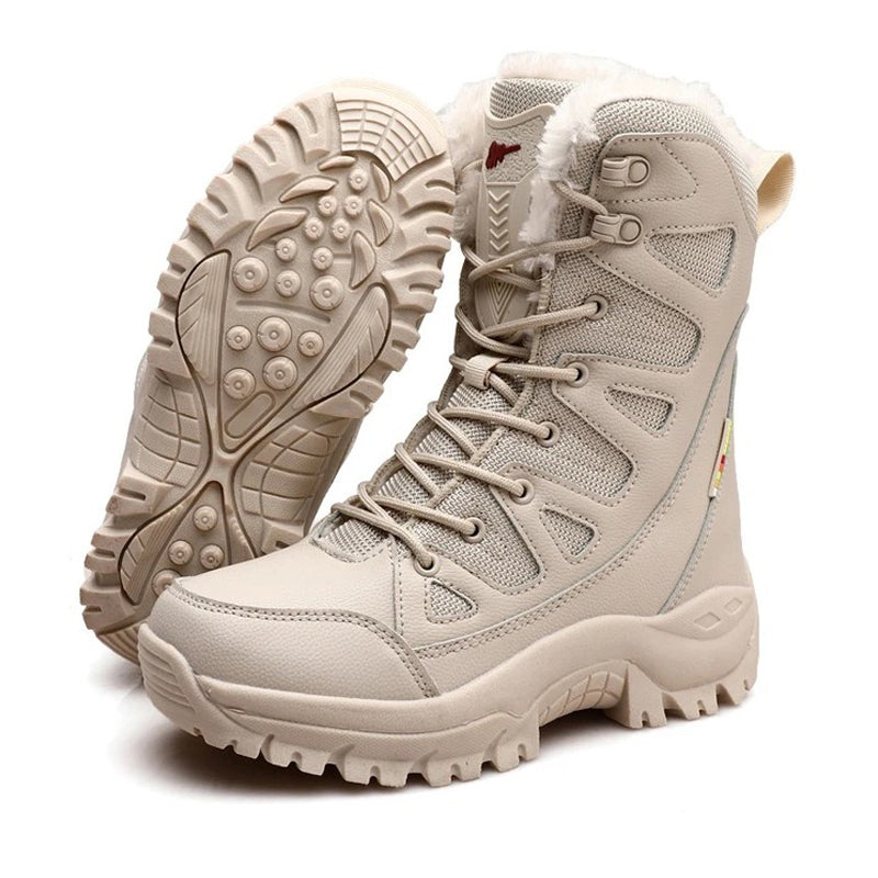 Dallader Men's Comfortable Waterproof Warm Fleece Snow Boots