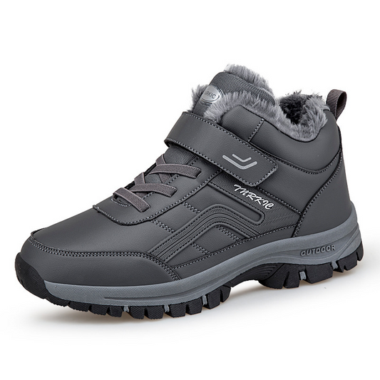 (Limited Time 49% Promotional Discount) Men's Winter Warm Orthopedic Hiking Snow Boots Waterproof Non-slip Wide Toe Arch Support Work Boots