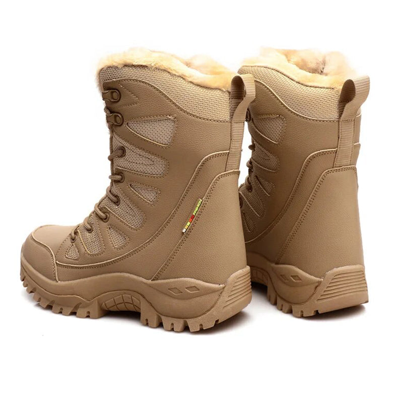 Dallader Men's Comfortable Waterproof Warm Fleece Snow Boots