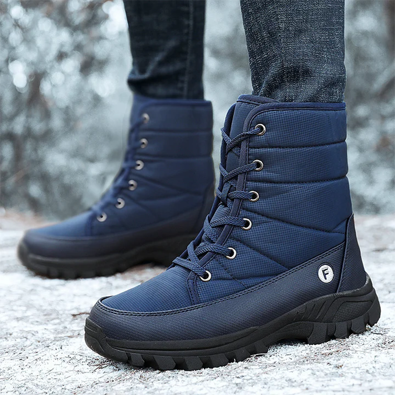 (Limited Time 70% Discount Event) Men's 2024 Winter New Ankle Support Wide Toe Snow Boots Orthopedic Arch Support Warm Anti-puncture Waterproof Non-slip Hiking Boots