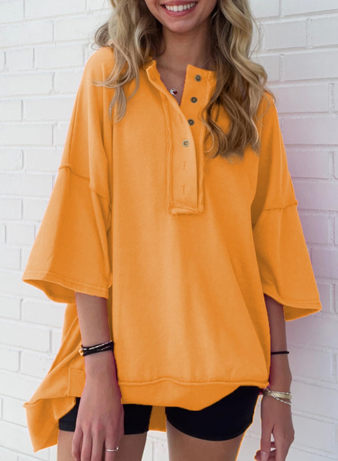 2024 Neues Damenmode Oversize T-Shirt mit unregelmäßigem Saum (2 kaufen, kostenloser Versand)