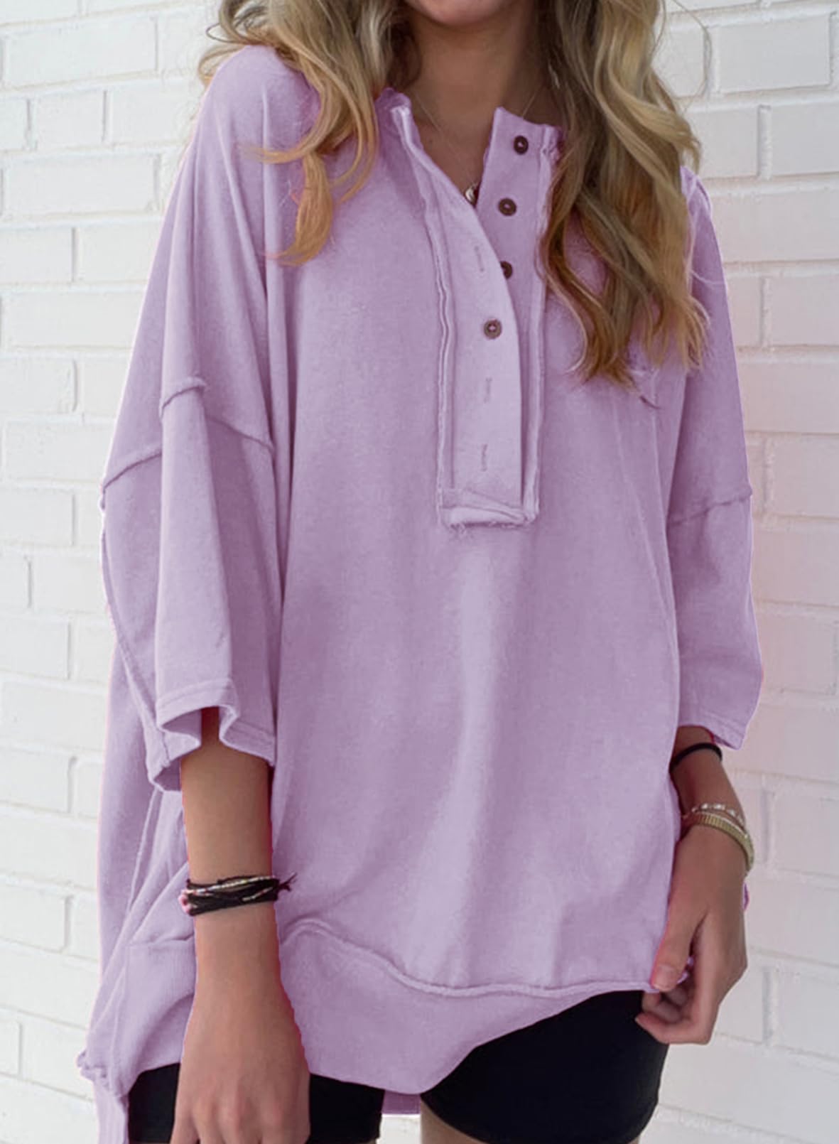 2024 Neues Damenmode Oversize T-Shirt mit unregelmäßigem Saum (2 kaufen, kostenloser Versand)