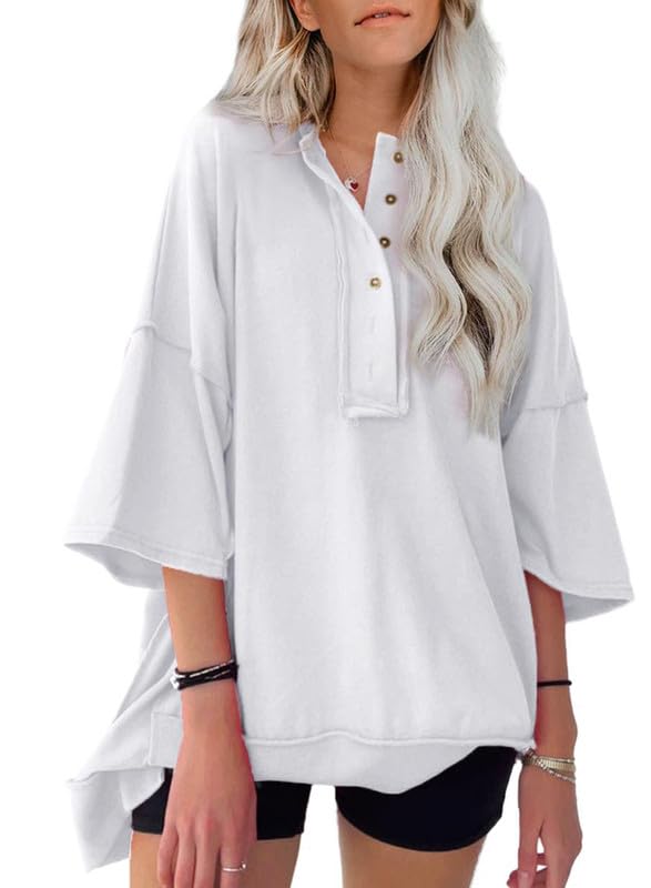 2024 Neues Damenmode Oversize T-Shirt mit unregelmäßigem Saum (2 kaufen, kostenloser Versand)