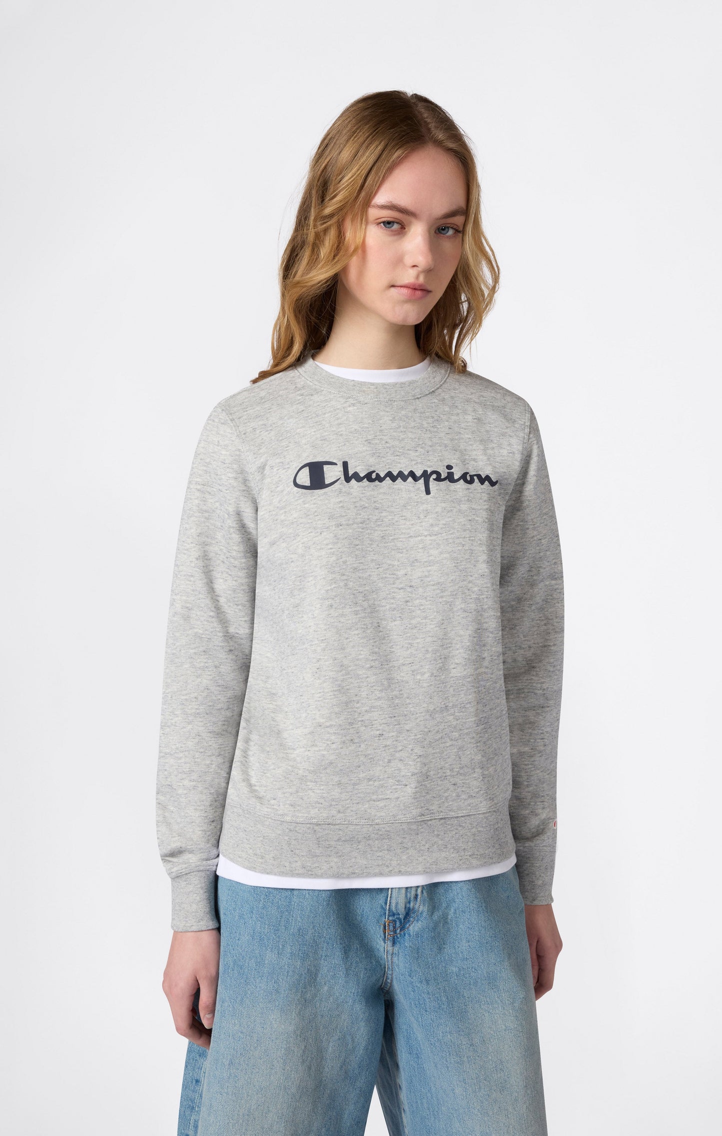Women's Lightweight Crewneck Sweatshirt with Maxi Printed Logo