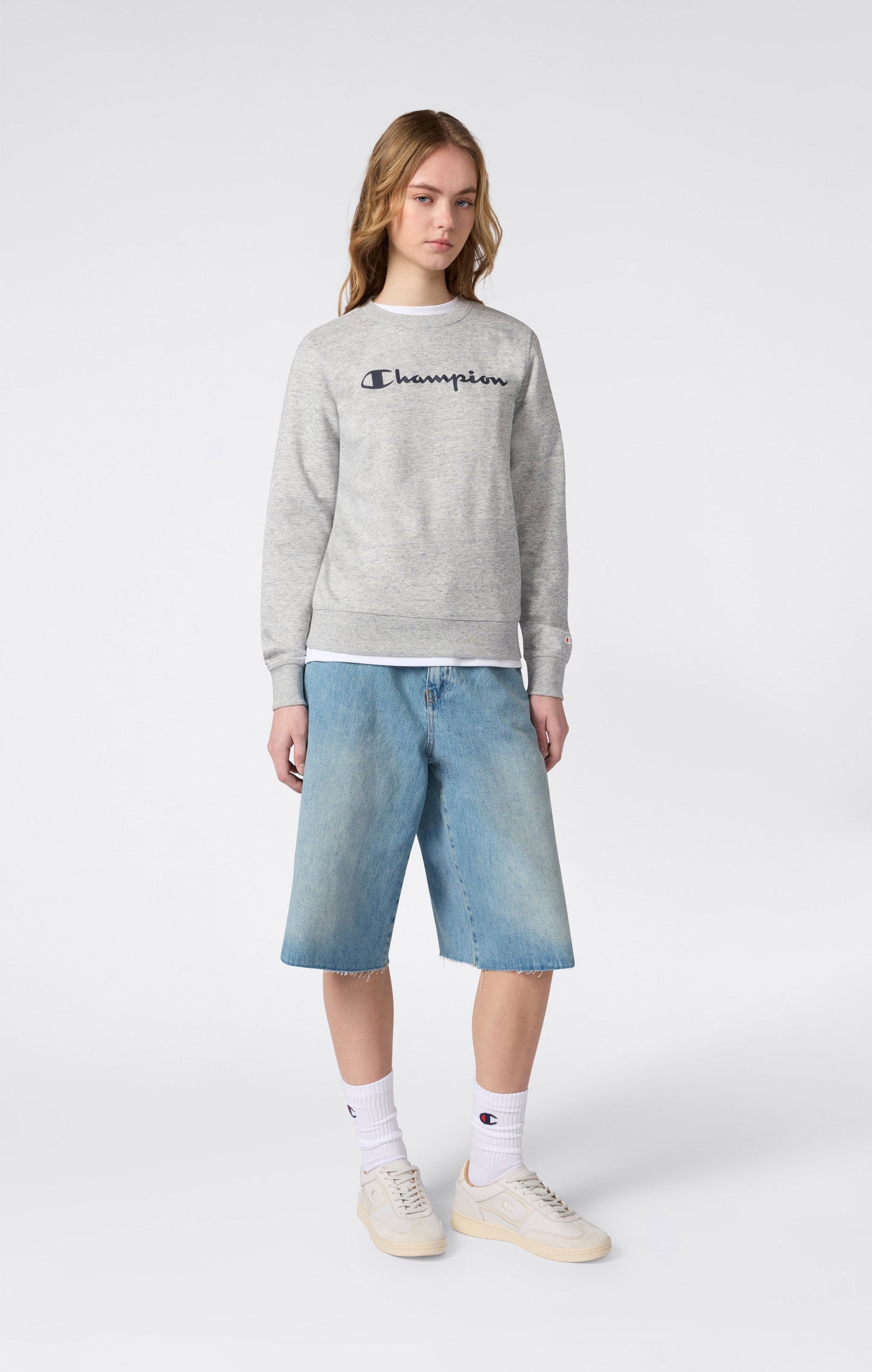 Women's Lightweight Crewneck Sweatshirt with Maxi Printed Logo