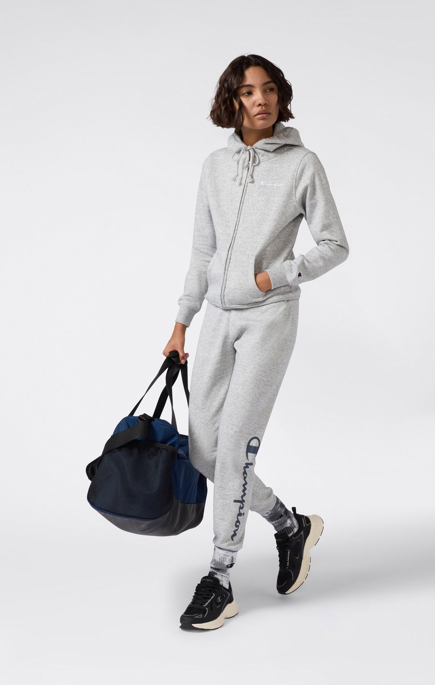 Damen-Jogginghose mit Rippbündchen und Maxi-Print-Logo, leicht