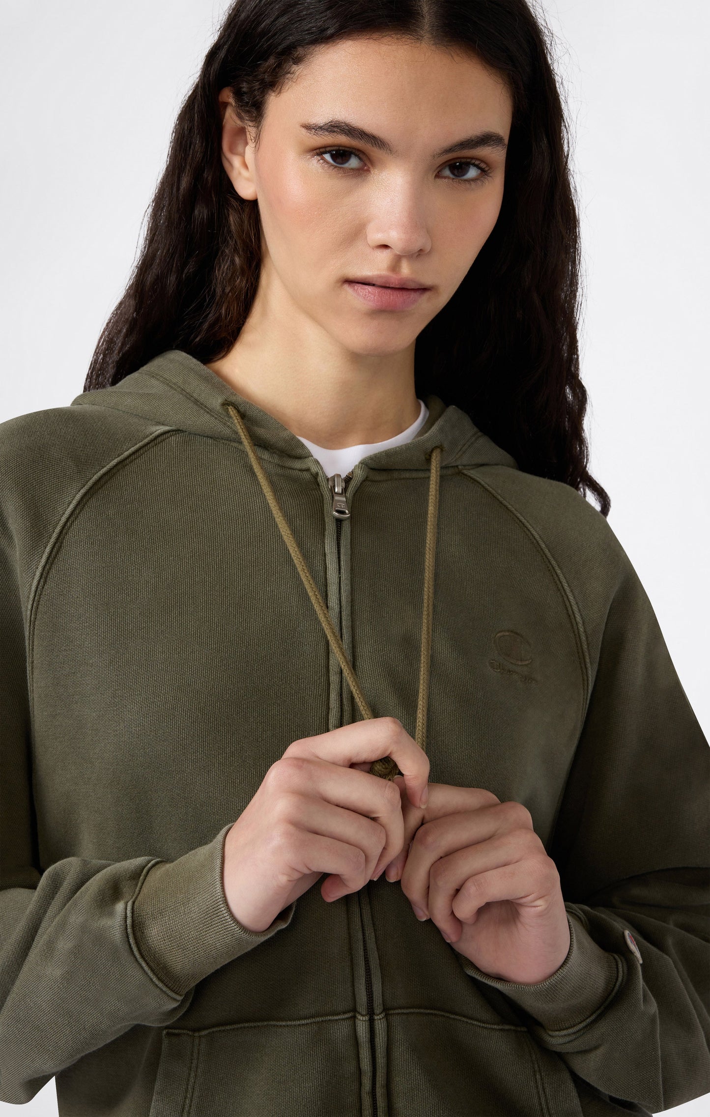 Women's Washed Effect Full Zip Hoodie Icons