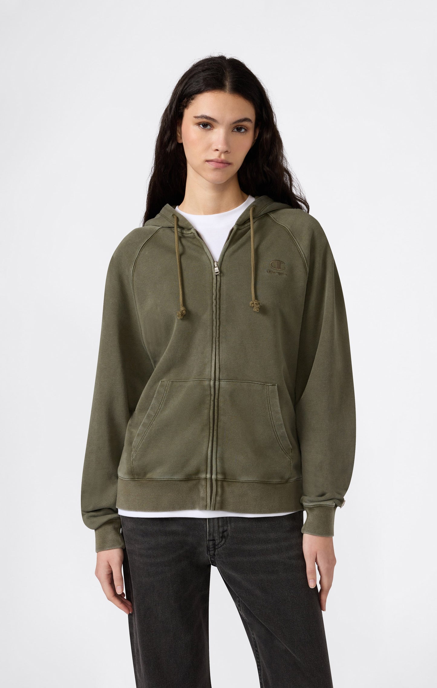 Women's Washed Effect Full Zip Hoodie Icons