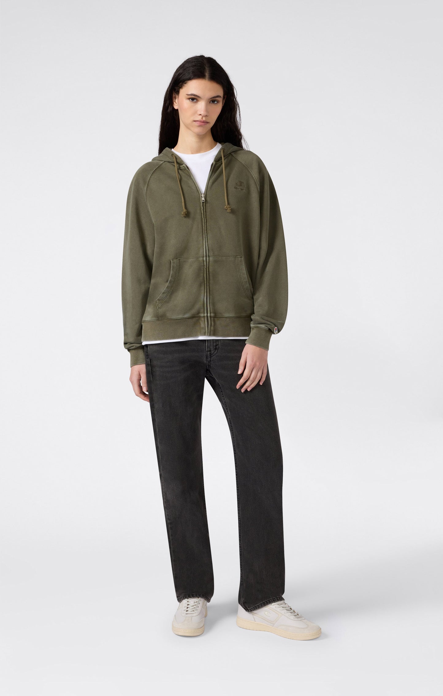 Women's Washed Effect Full Zip Hoodie Icons