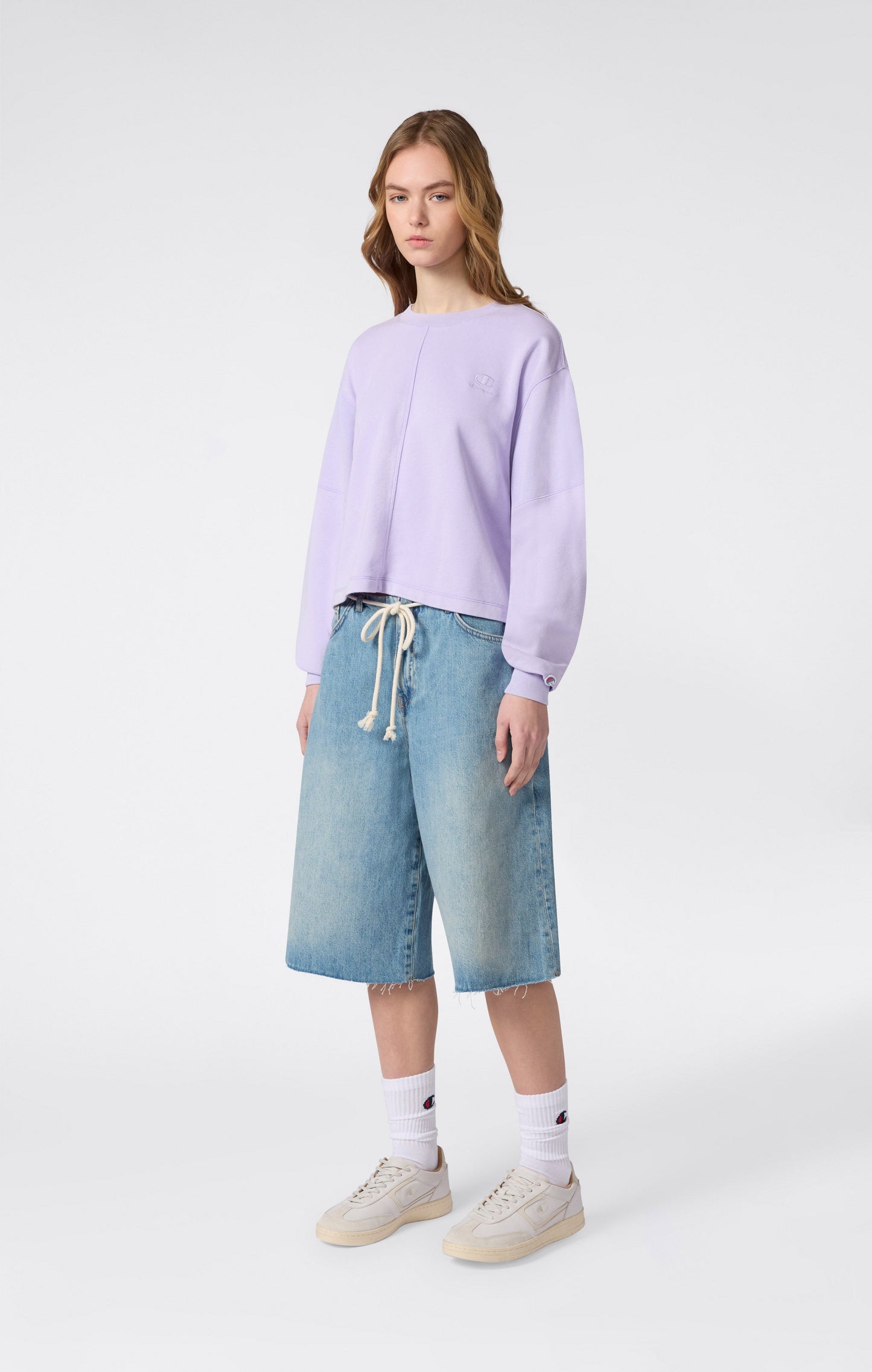 Women's Washed Effect Crewneck Sweatshirt Icons