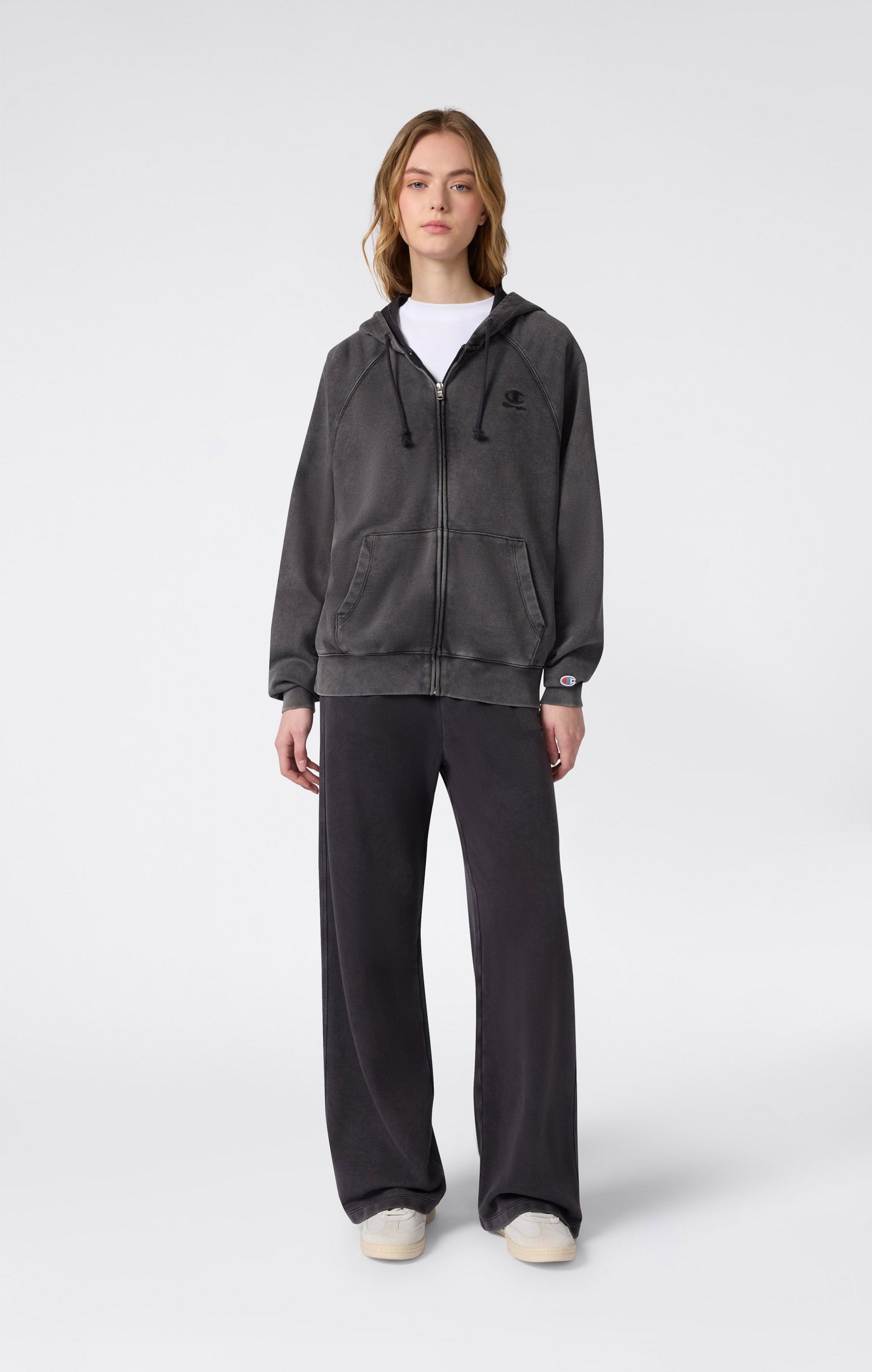 Damen Hose mit weitem Bein und Washed-Effekt-Icons