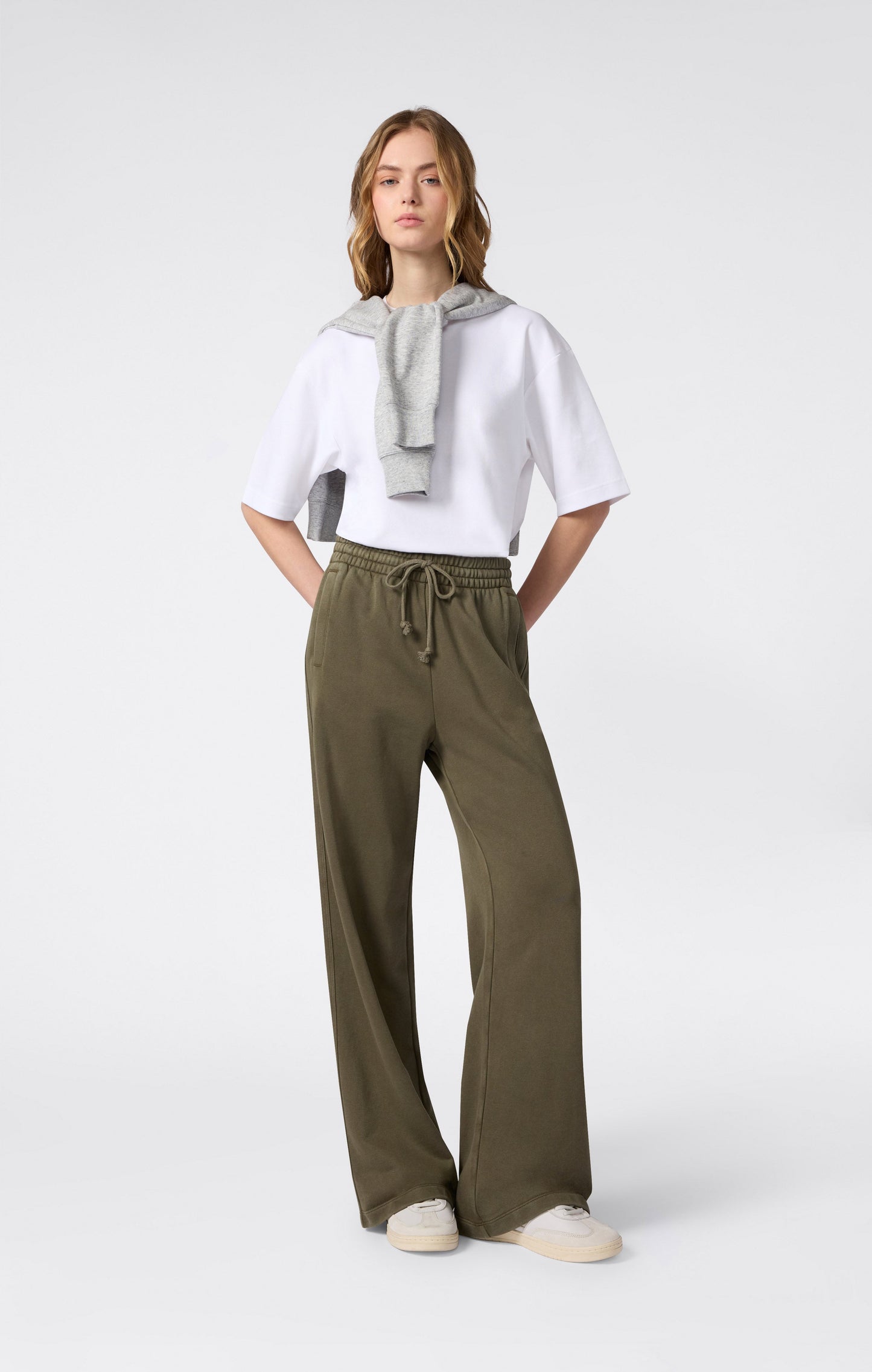 Damen Hose mit weitem Bein und Washed-Effekt-Icons