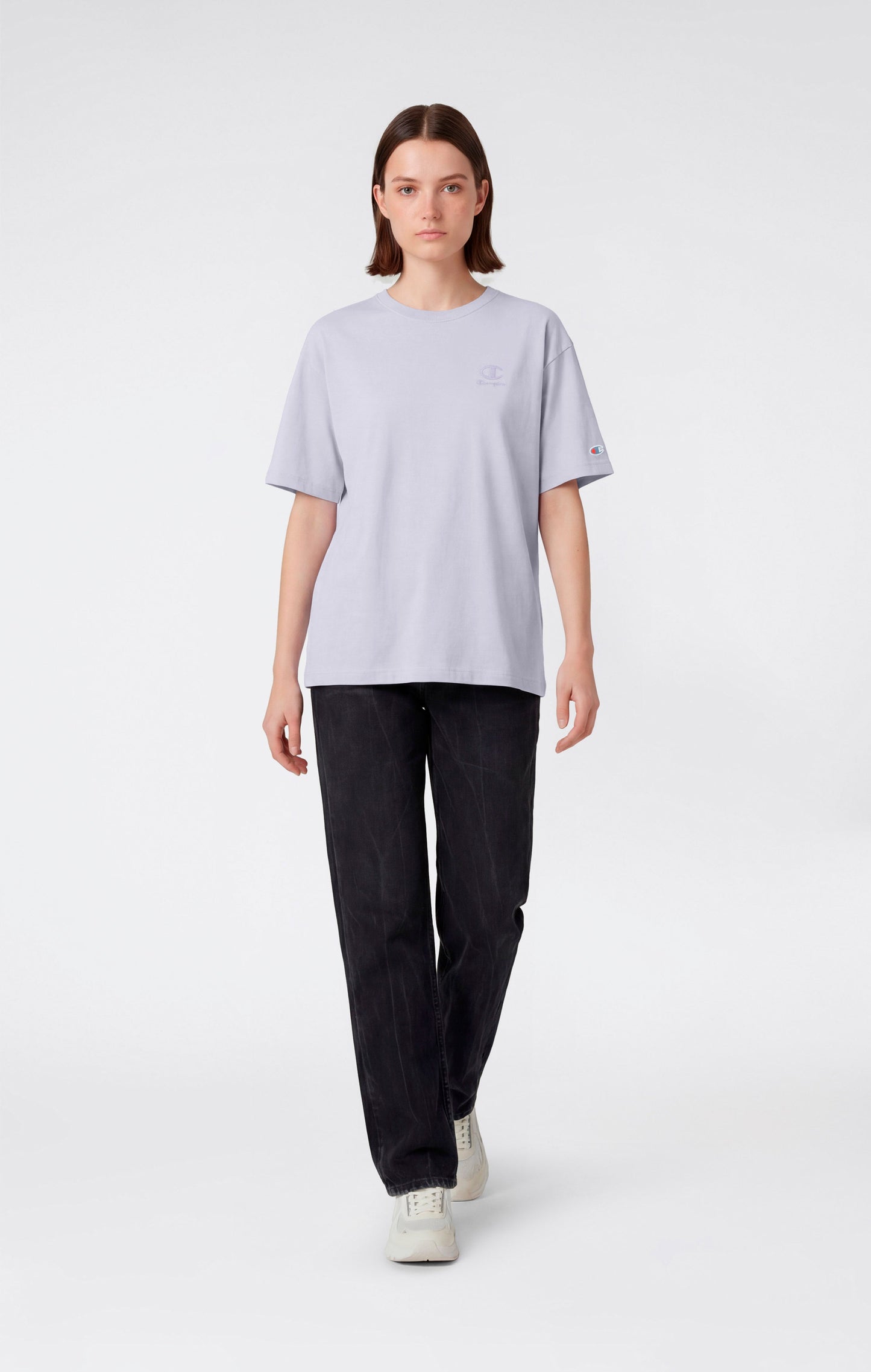 Women's Washed Effect Crewneck T-Shirt Icons