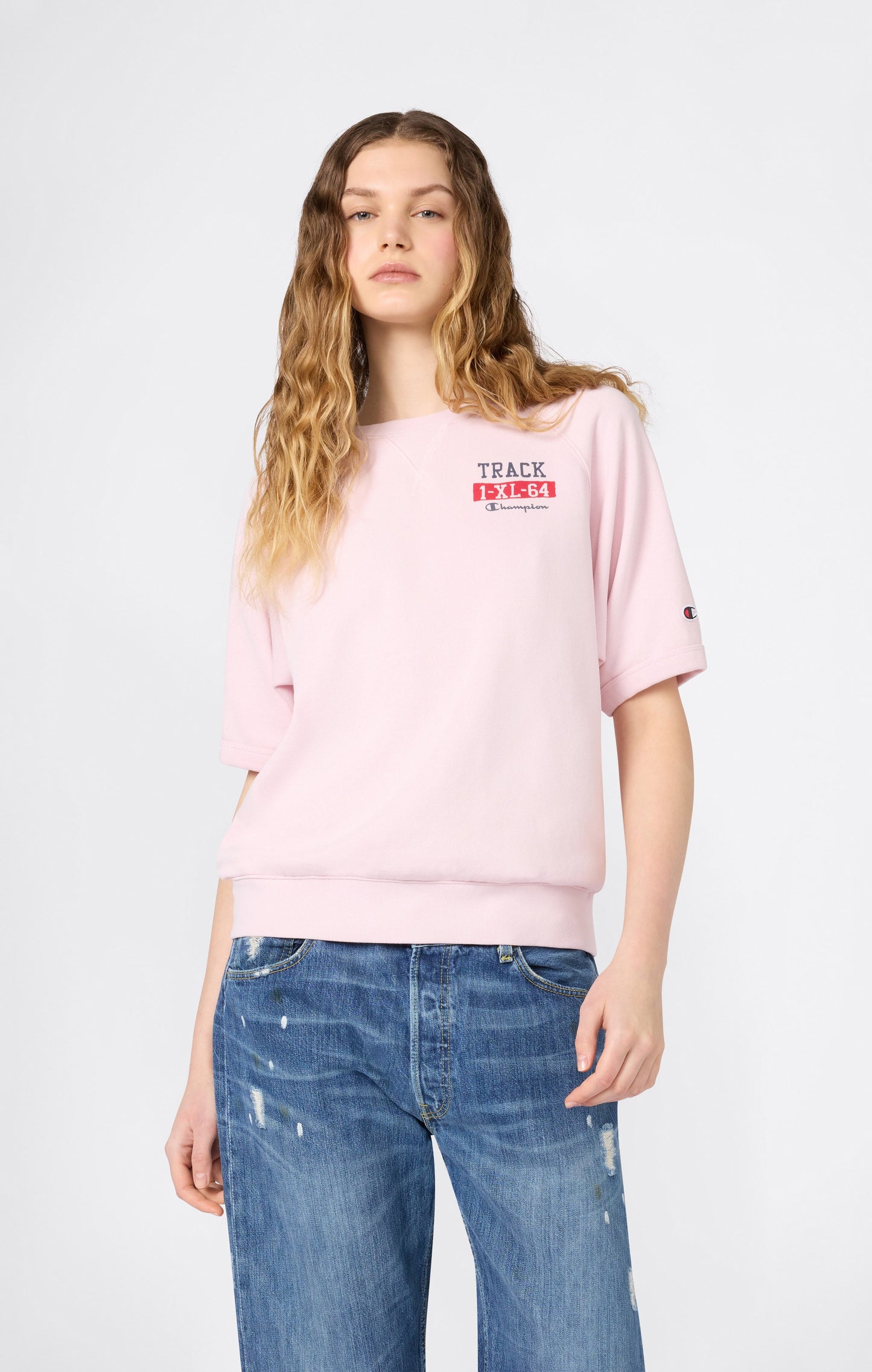 Women's Short Sleeve Crewneck Sweatshirt with Graphic