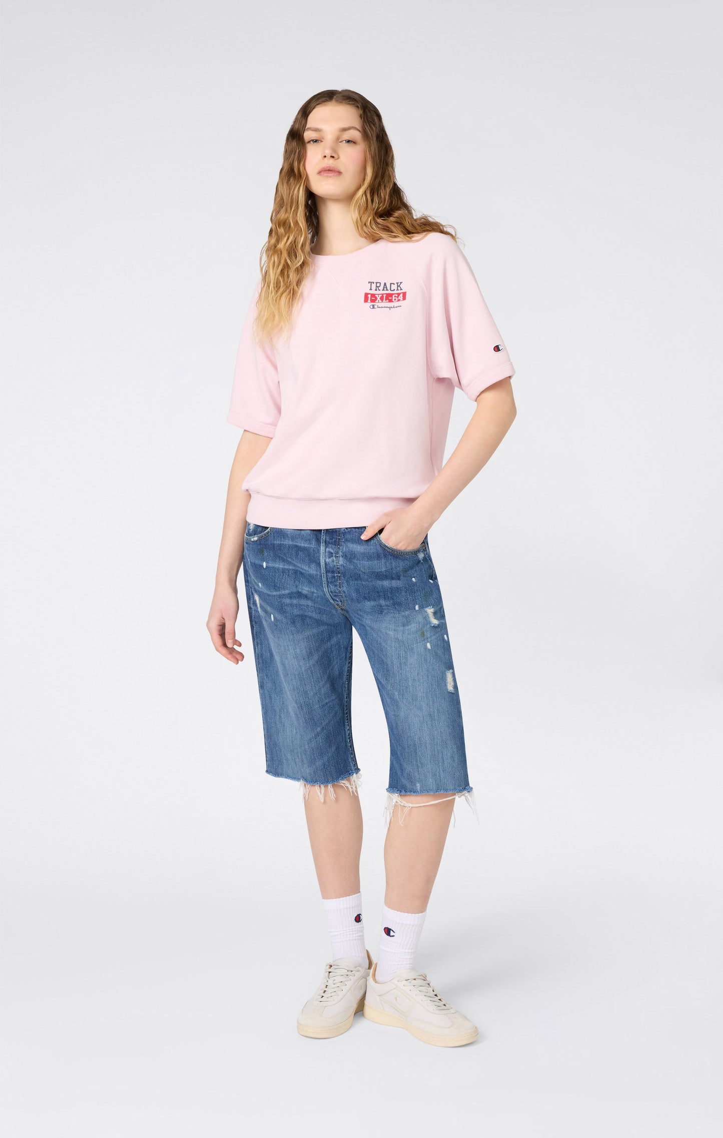 Women's Short Sleeve Crewneck Sweatshirt with Graphic