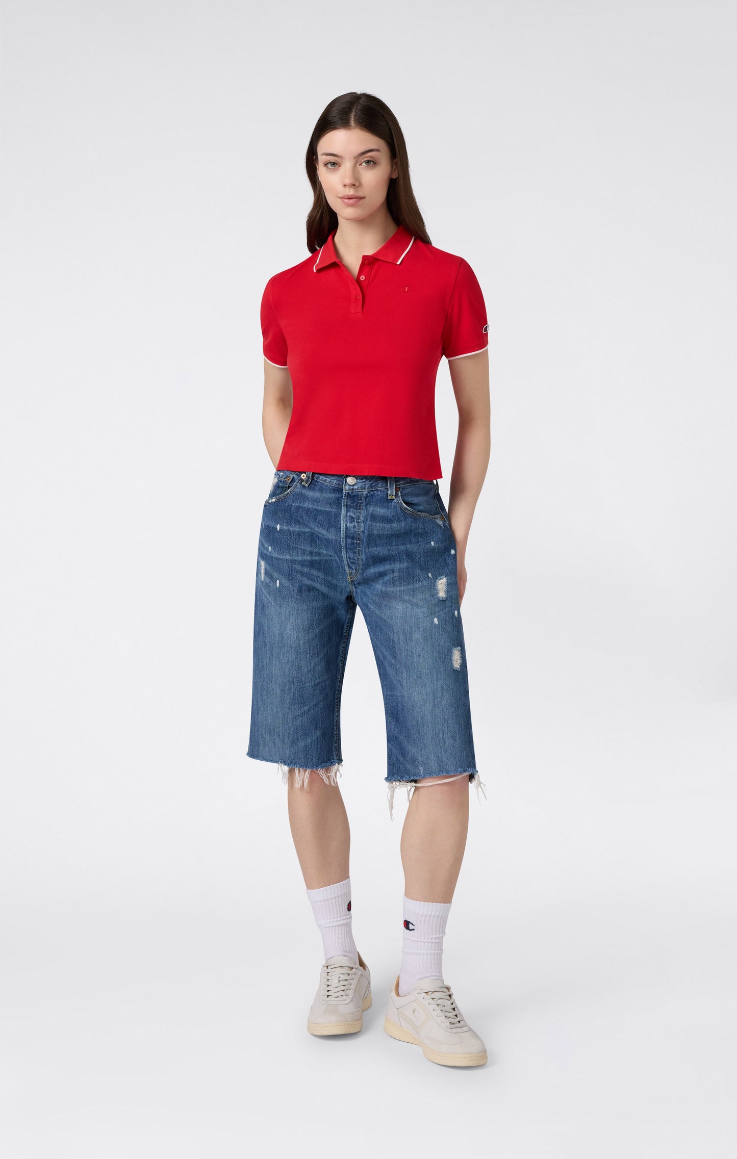 Women's Cropped Polo Shirt