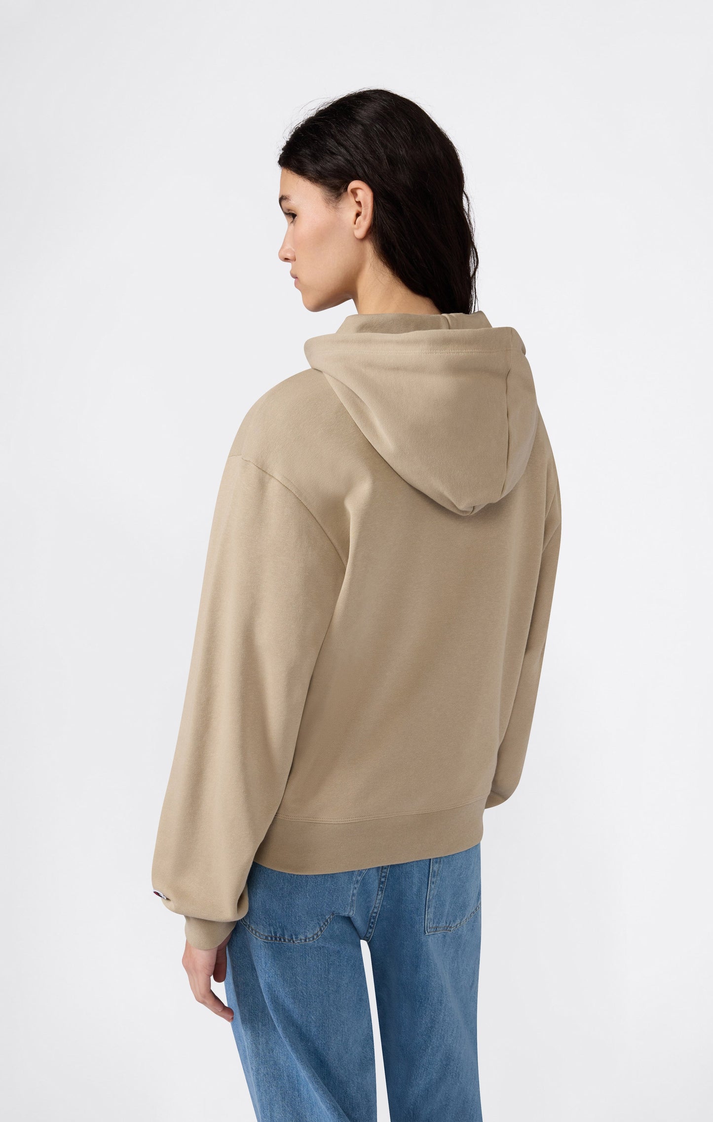 Women's Lightweight Hooded Sweatshirt with Tonal Embroidered Maxi Logo Icons