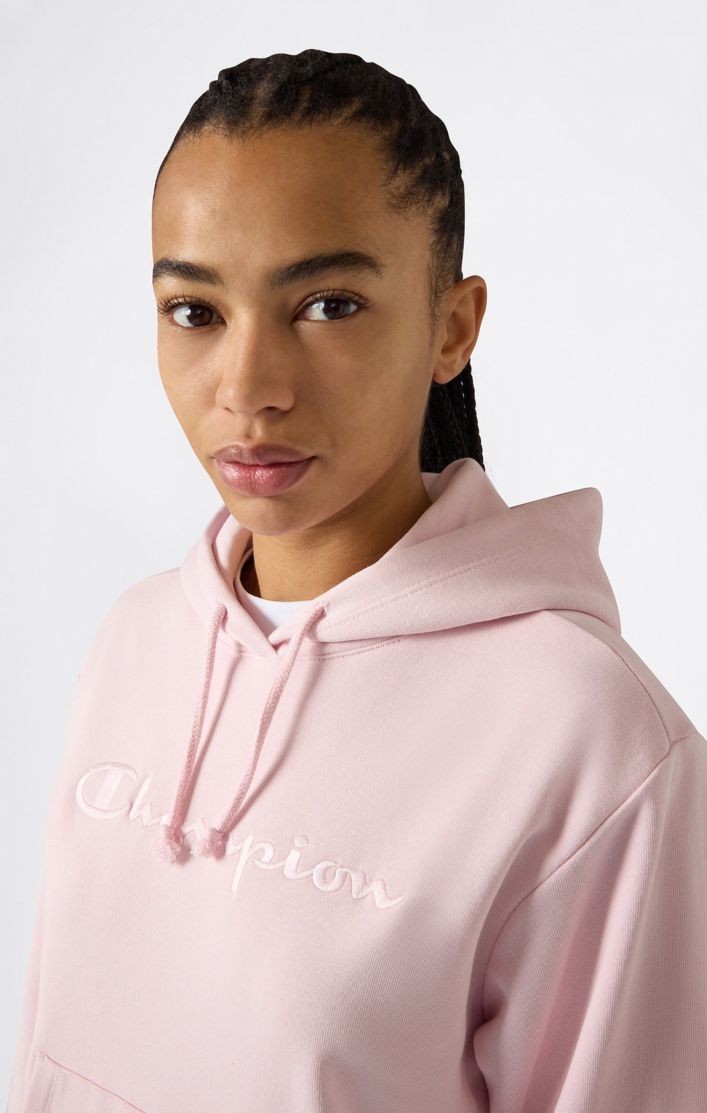 Women's Lightweight Hooded Sweatshirt with Tonal Embroidered Maxi Logo Icons