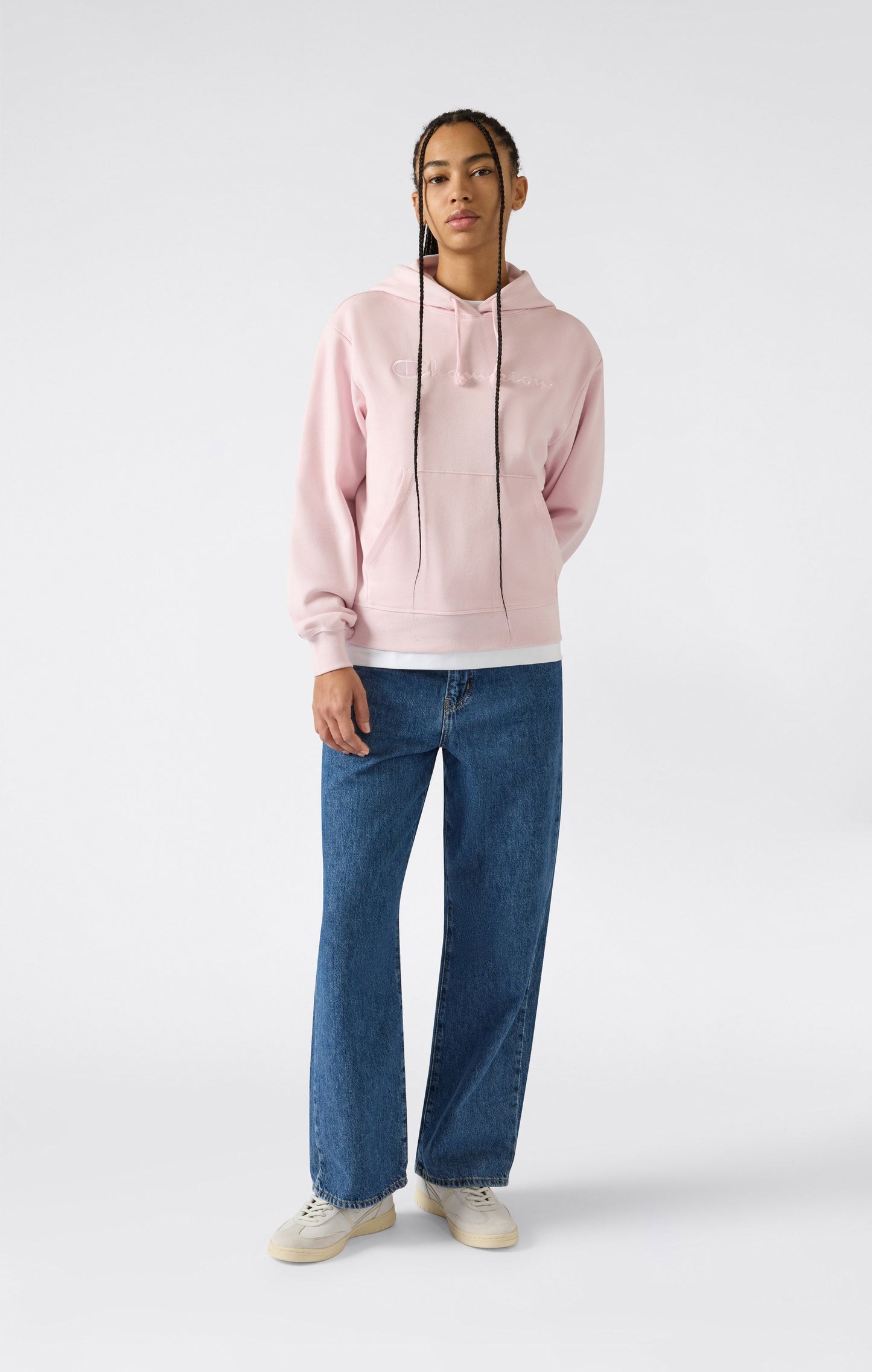Women's Lightweight Hooded Sweatshirt with Tonal Embroidered Maxi Logo Icons