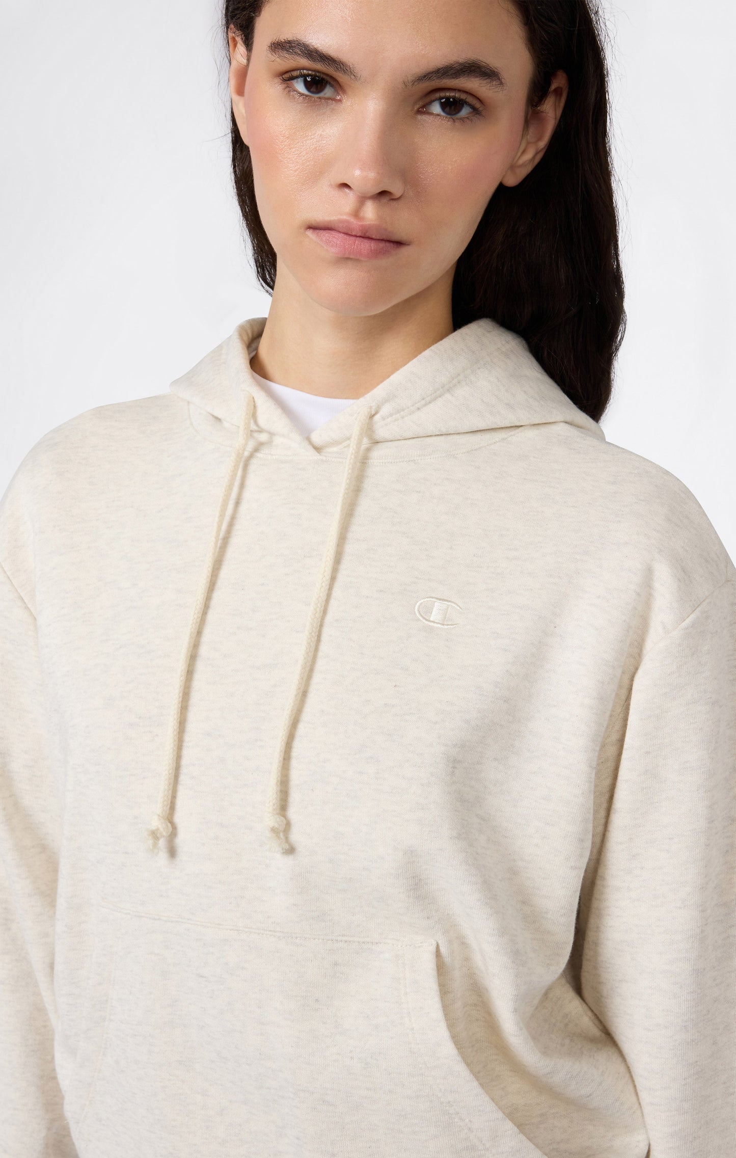 Women's Lightweight Hooded Sweatshirt with Tonal Embroidered C Logo Icons