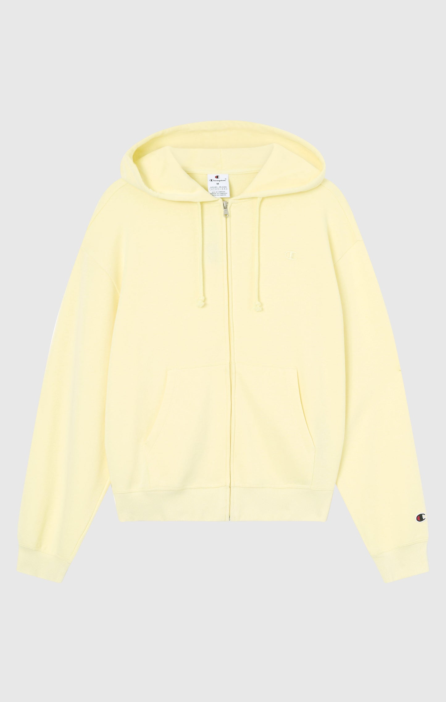 Women's Lightweight Full Zip Hooded Sweatshirt with Tonal Embroidered C Logo Icons