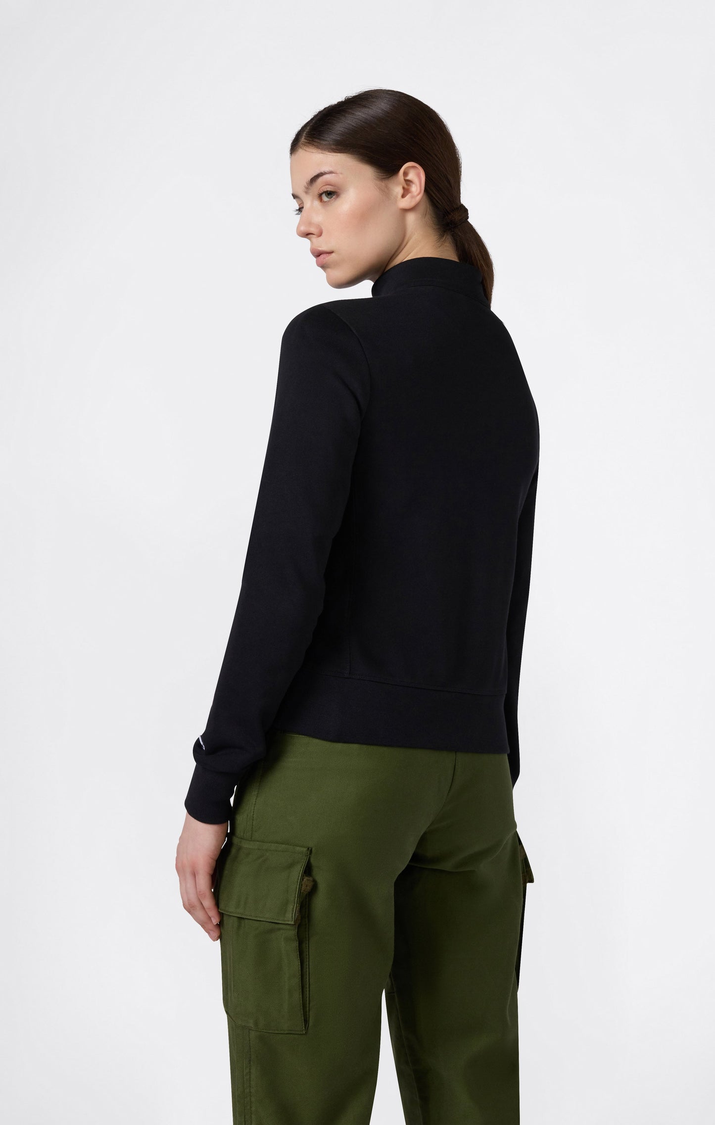 Women's Lightweight Full Zip Sweatshirt with Tonal Embroidered C Logo Icons