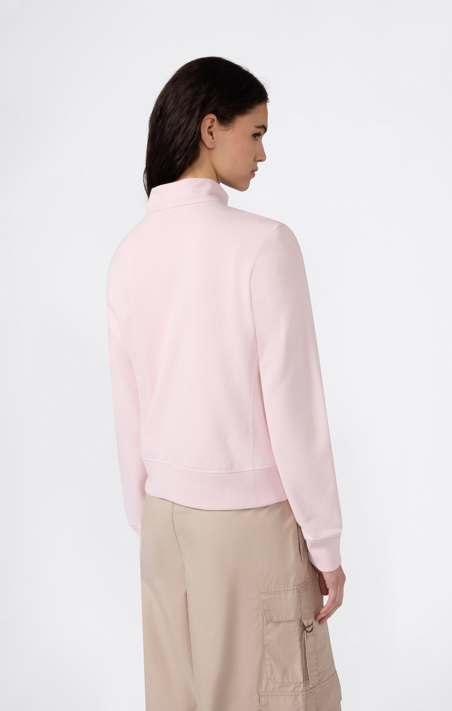 Women's Lightweight Full Zip Sweatshirt with Tonal Embroidered C Logo Icons