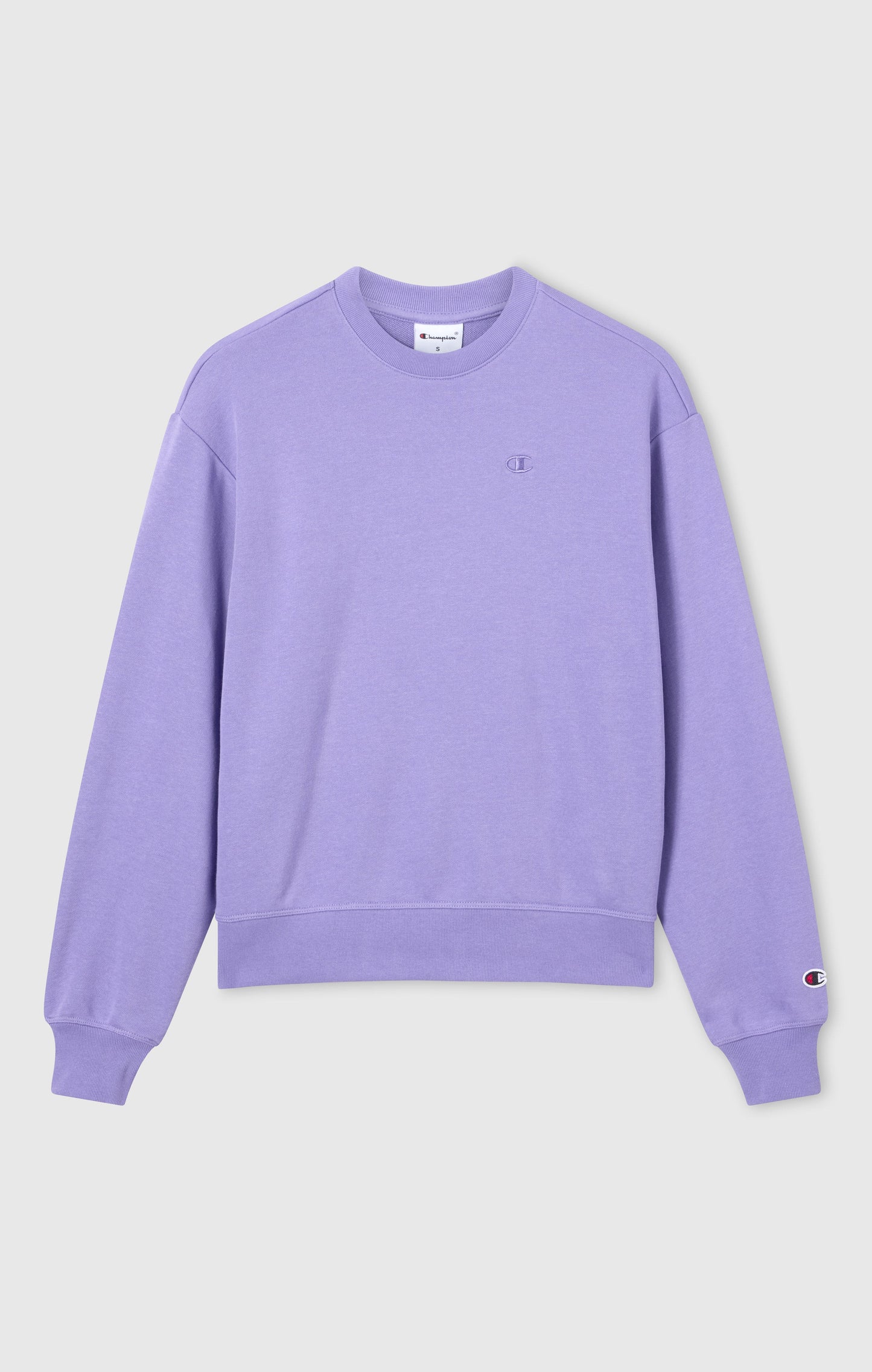 Women's Lightweight Crewneck Sweatshirt with Tonal Embroidered C Logo Icons