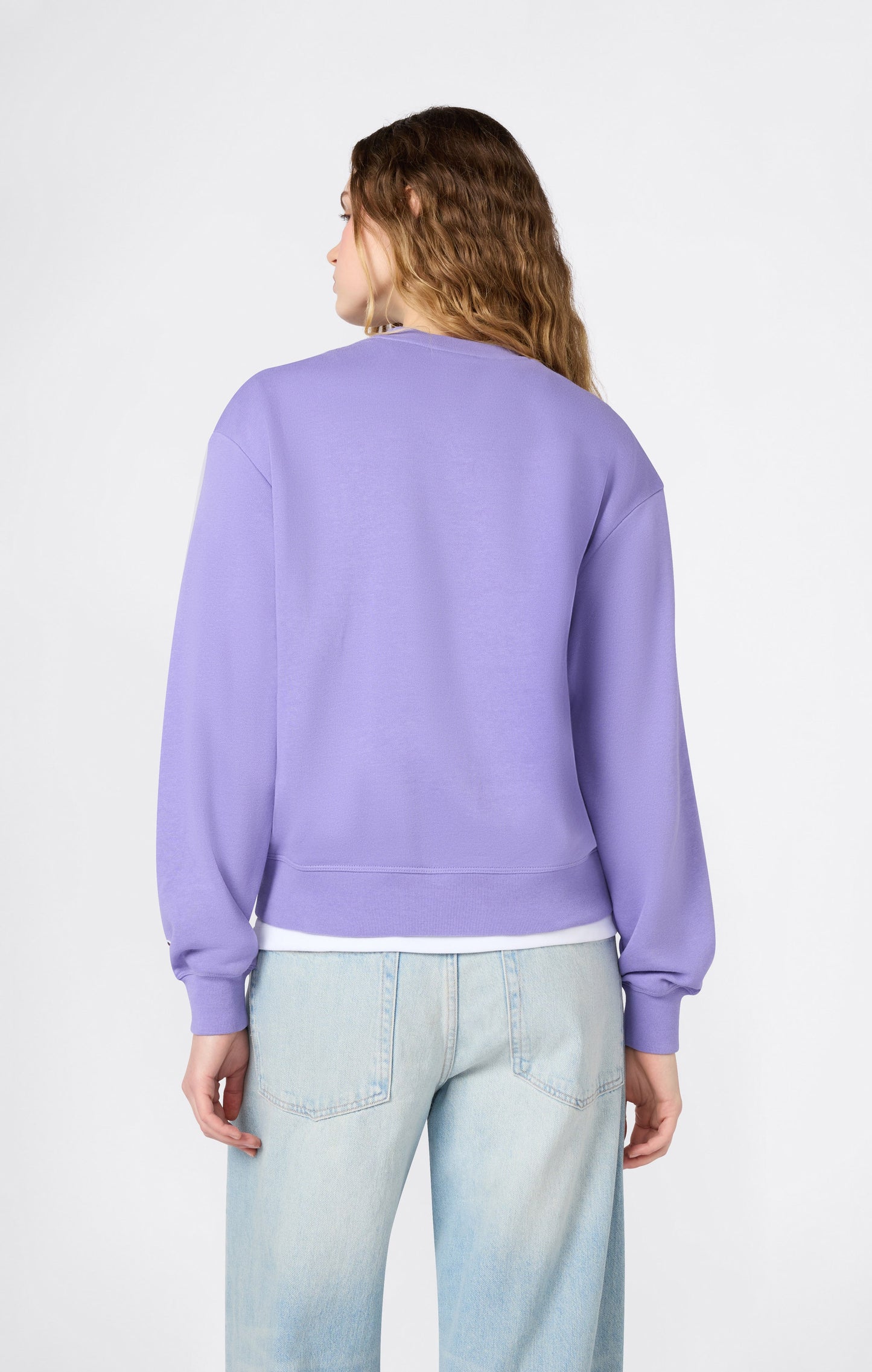 Women's Lightweight Crewneck Sweatshirt with Tonal Embroidered C Logo Icons
