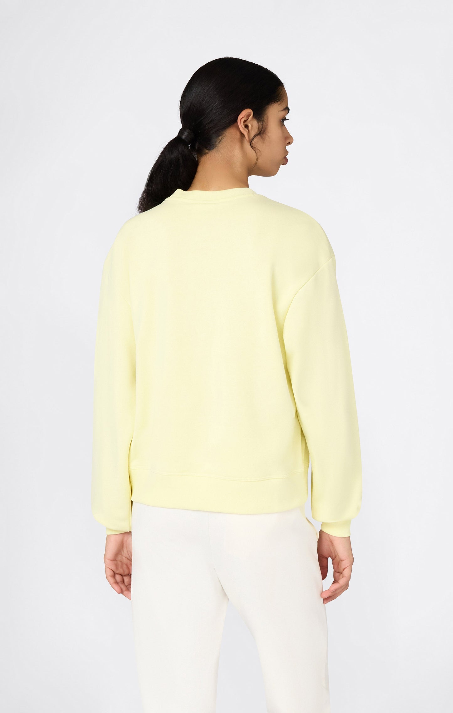 Women's Lightweight Crewneck Sweatshirt with Tonal Embroidered C Logo Icons