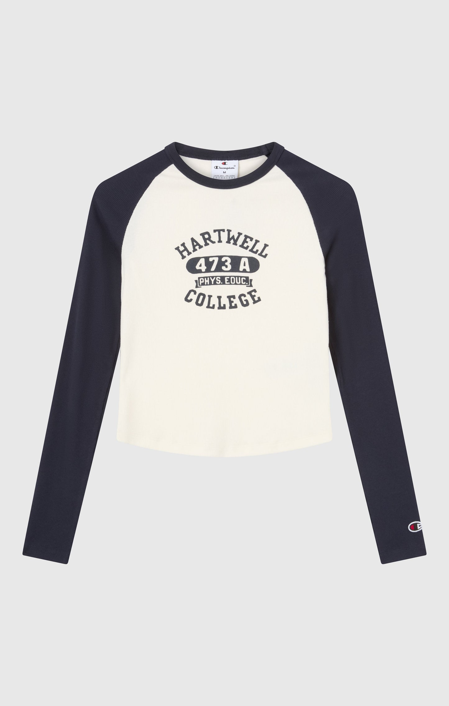 Damen Langarm Cropped T-Shirt mit Grafik