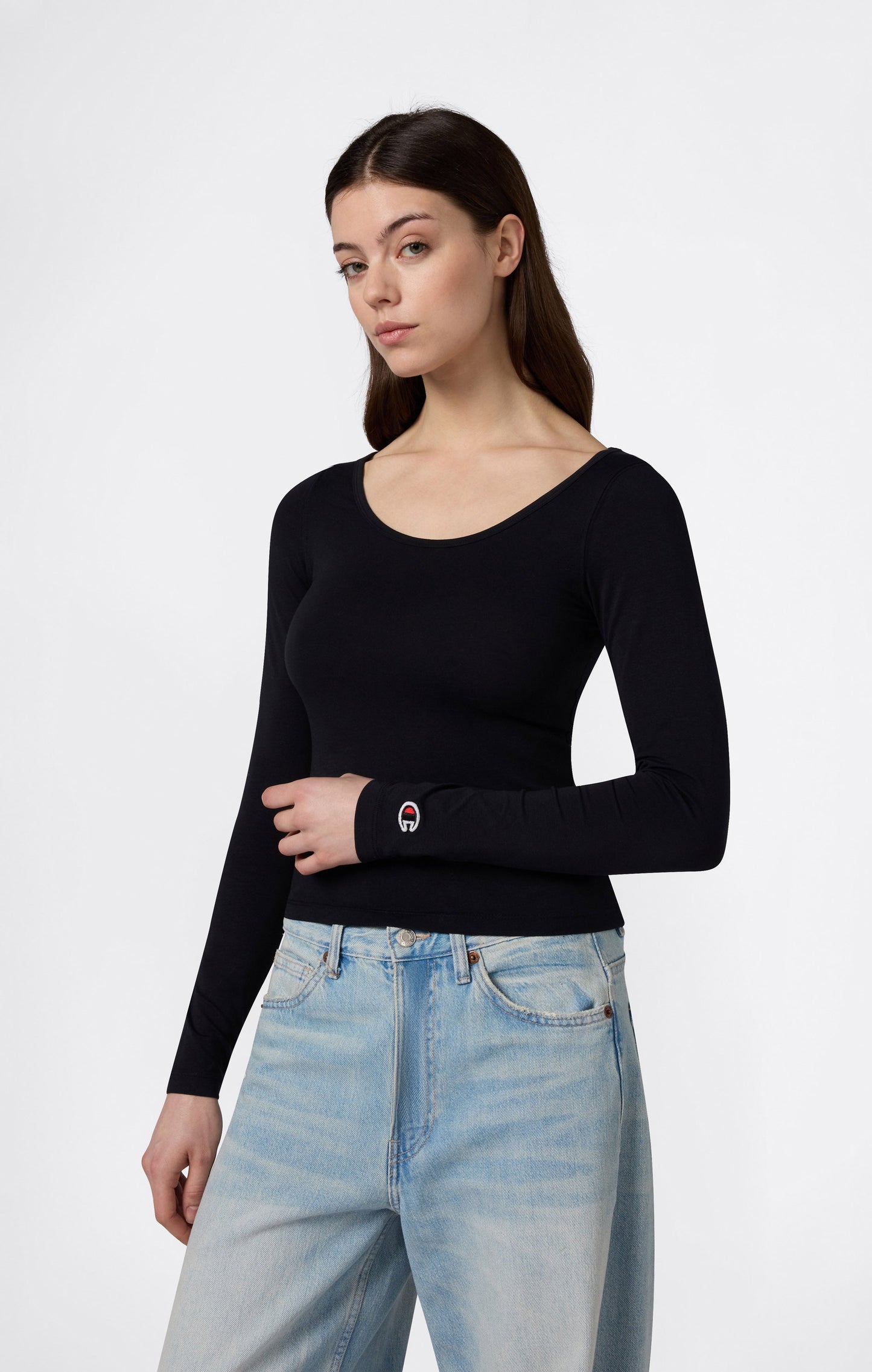 Damen Langarmshirt mit Rundhalsausschnitt