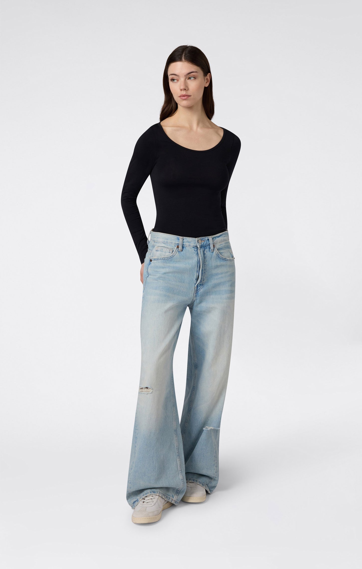 Damen Langarmshirt mit Rundhalsausschnitt