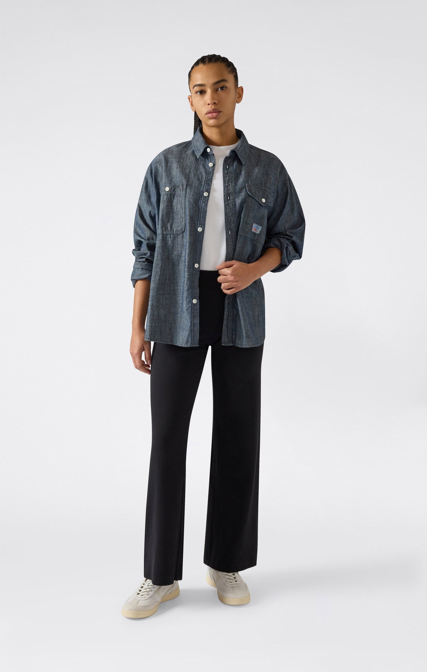 Damen Leichte Gerippte Hose mit Weitem Bein Icons