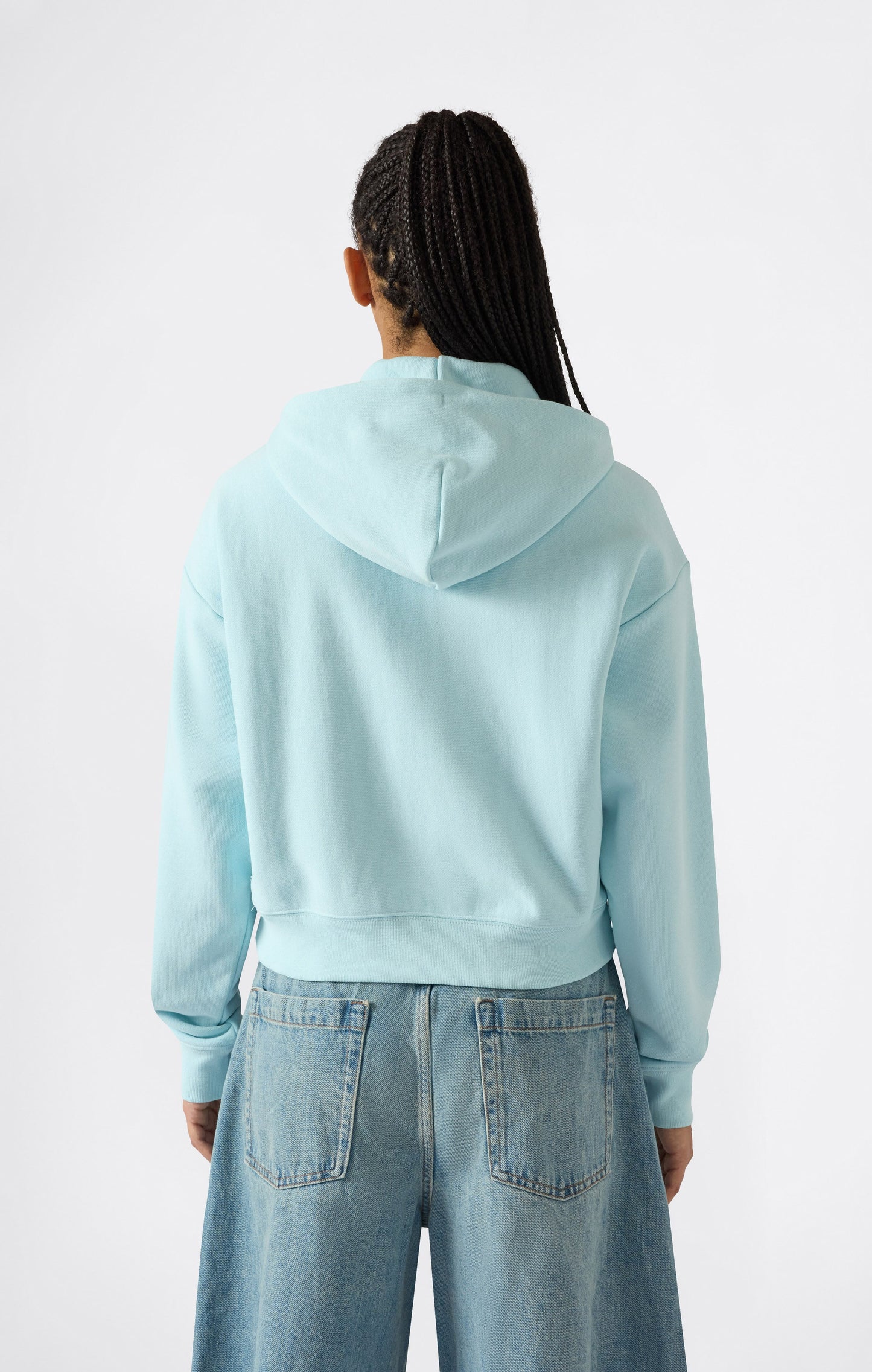 Leichter Damen-Kapuzenpullover mit Reißverschluss (Reverse Weave)