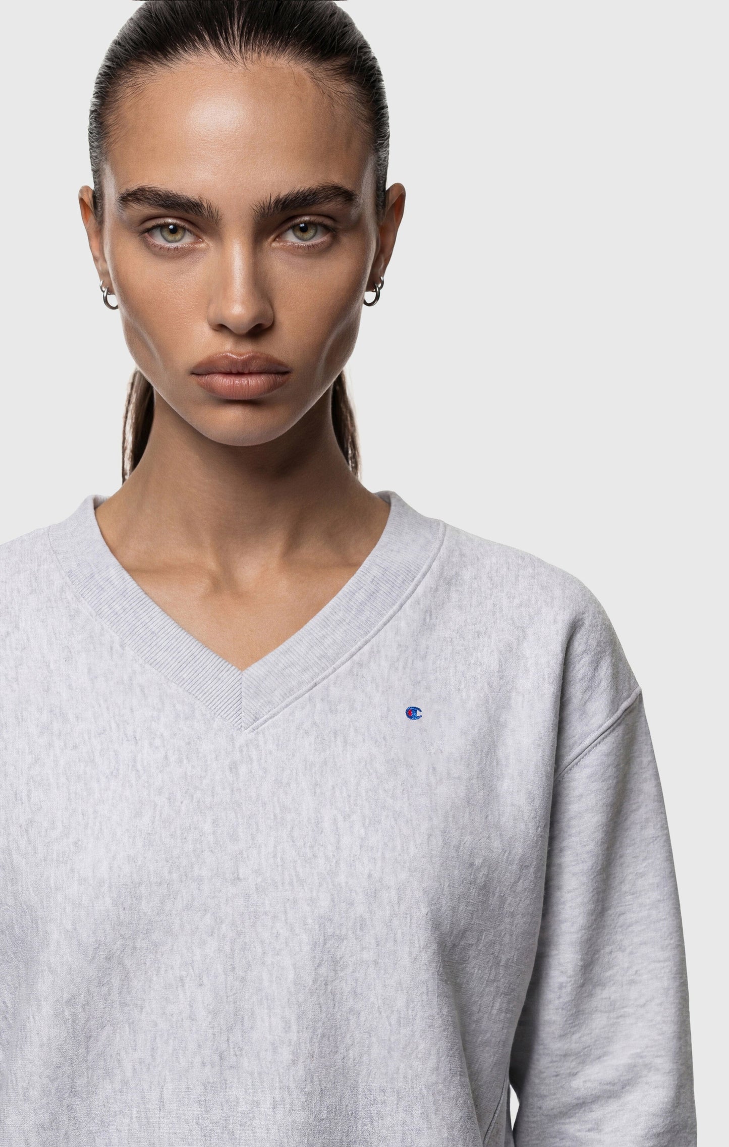Women's Lightweight Reverse Weave V-Neck Sweatshirt