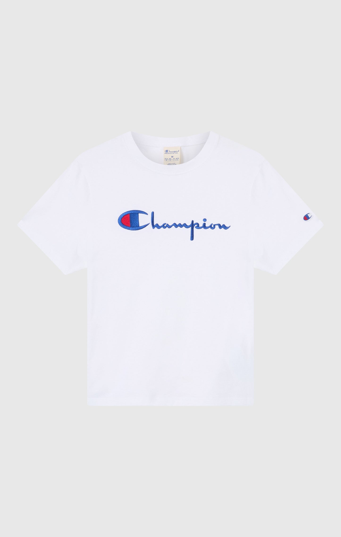 Damen Reverse Weave Rundhals-T-Shirt mit gesticktem Logo