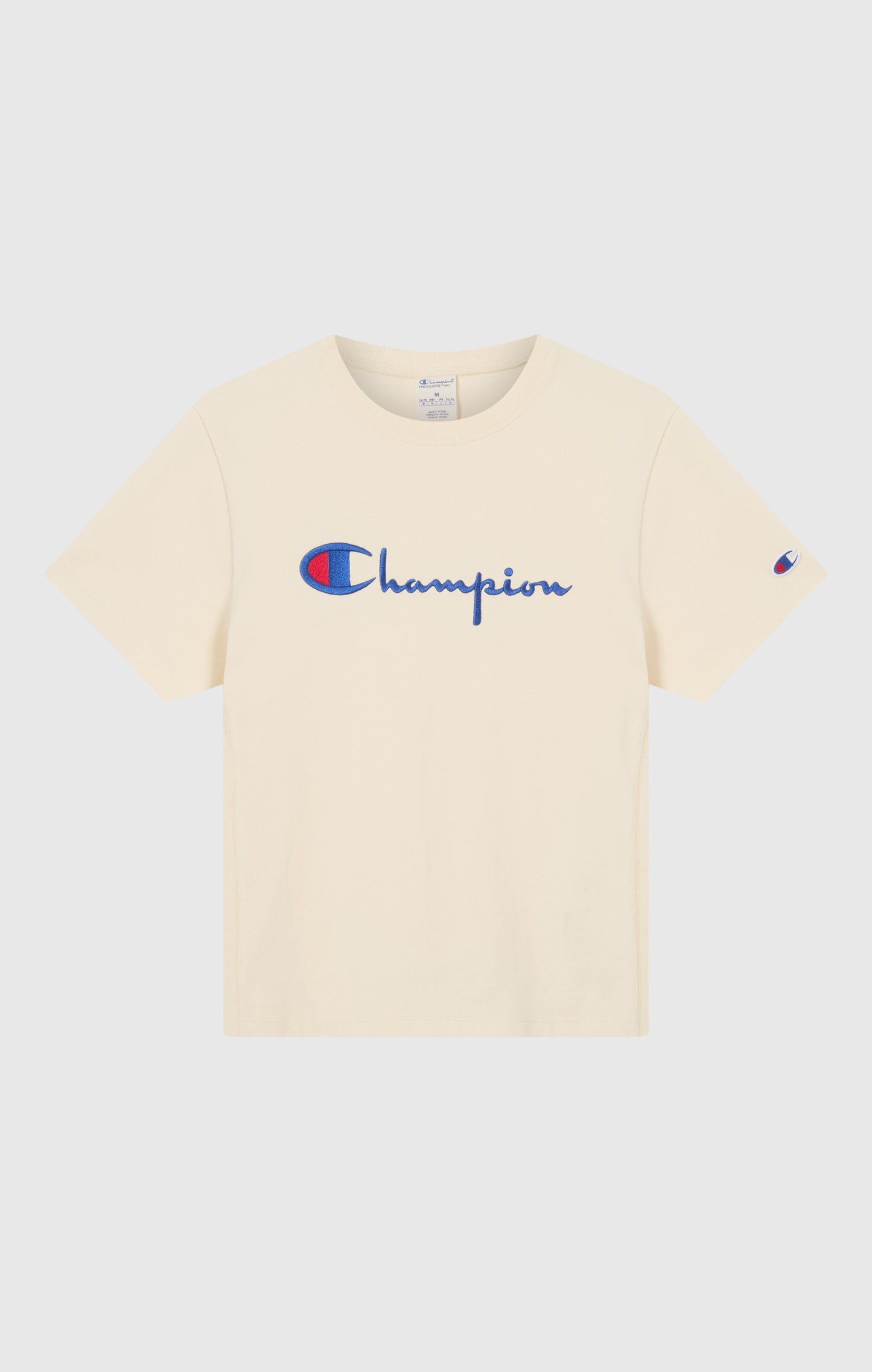 Damen Reverse Weave Rundhals-T-Shirt mit gesticktem Logo