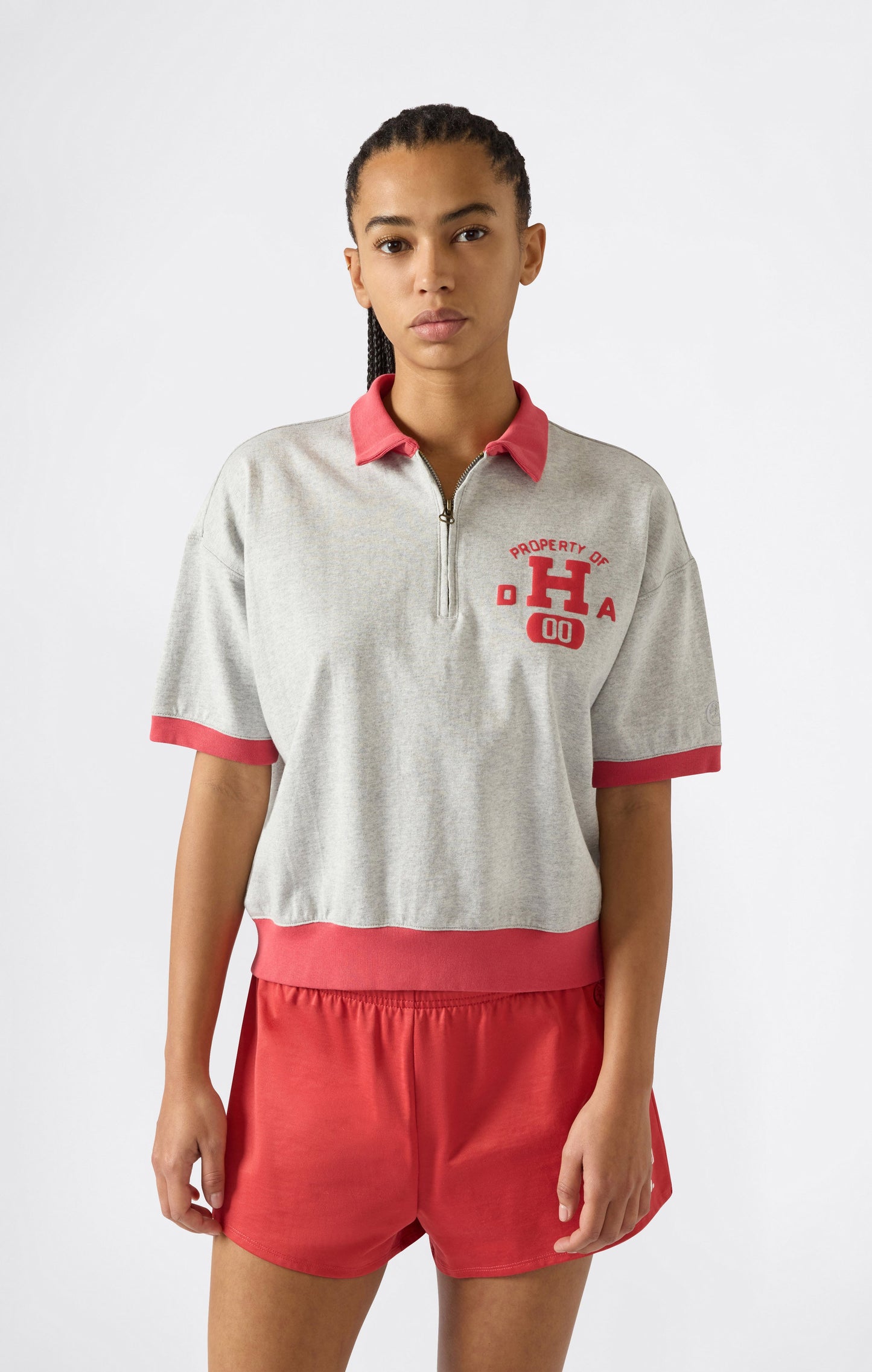 Damen Half Zip Polo T-Shirt Time Capsule