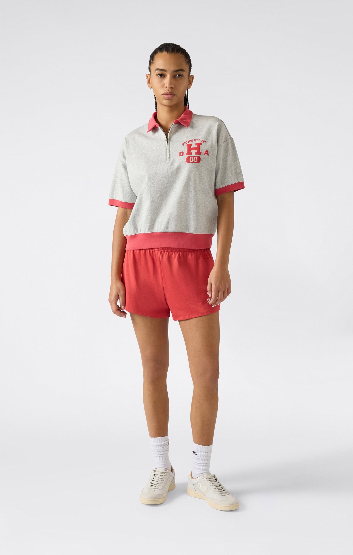 Damen Half Zip Polo T-Shirt Time Capsule