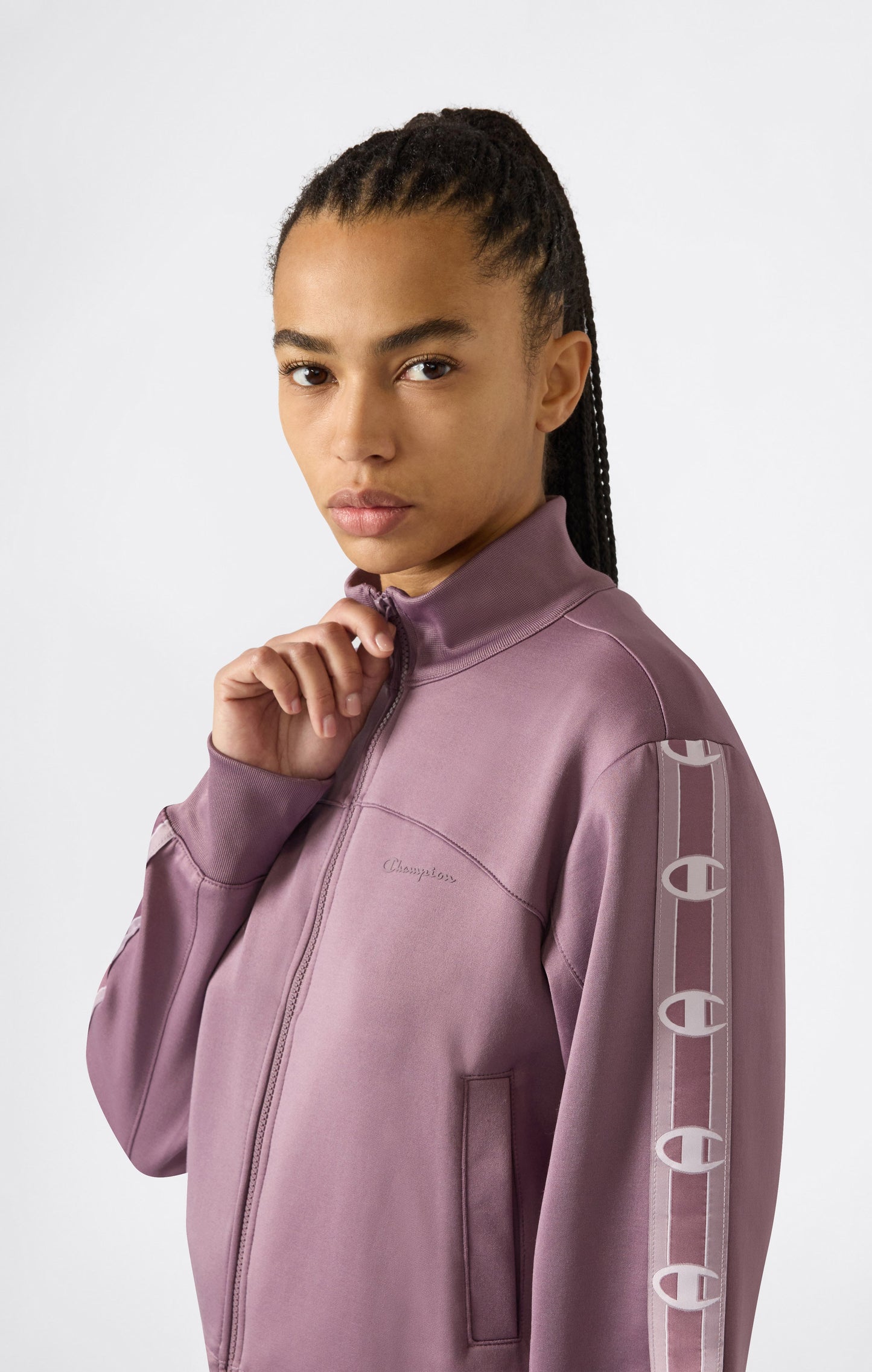 Women's Full Zip Tape Logo Interlock Sweatshirt