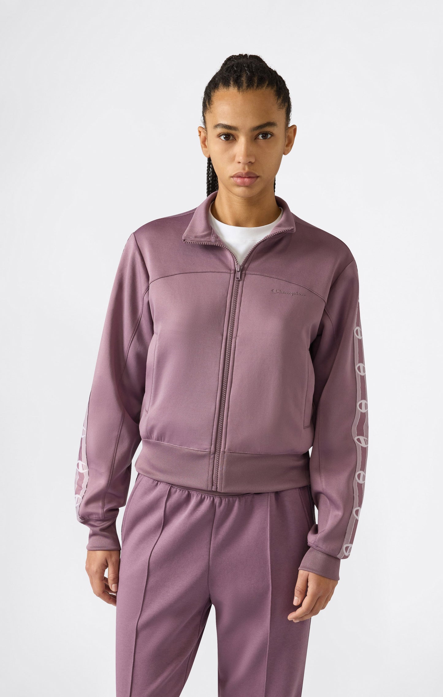 Women's Full Zip Tape Logo Interlock Sweatshirt