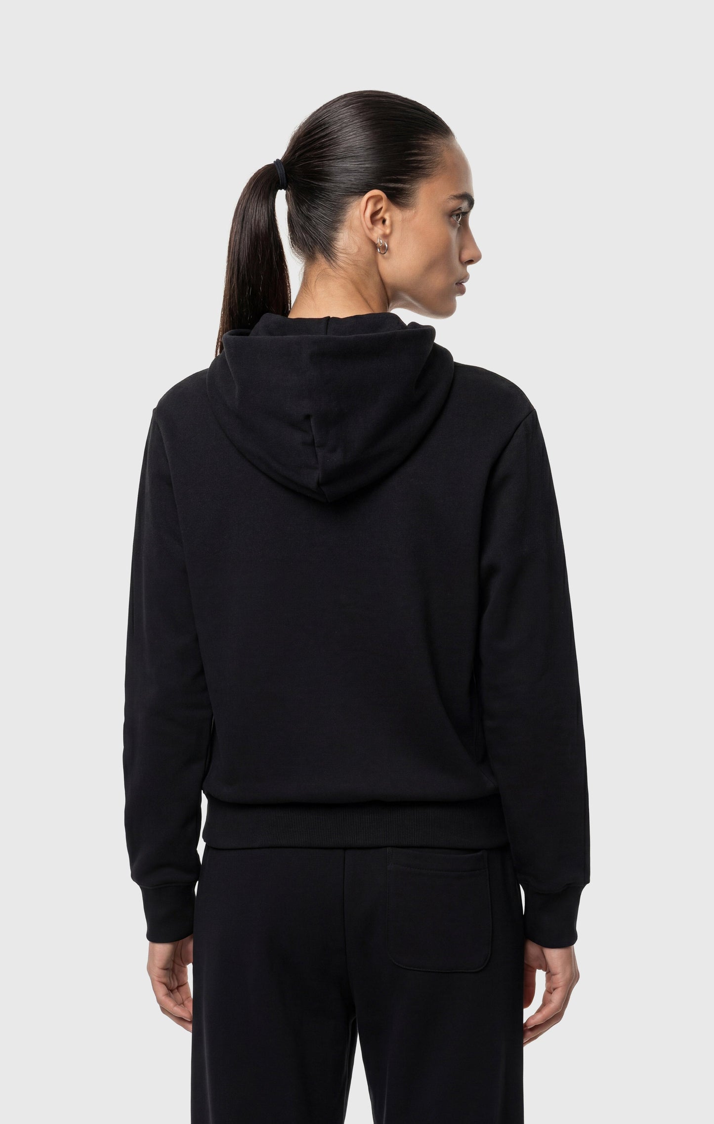 Leichter Reverse-Weave-Kapuzenpullover für Damen mit gesticktem Logo