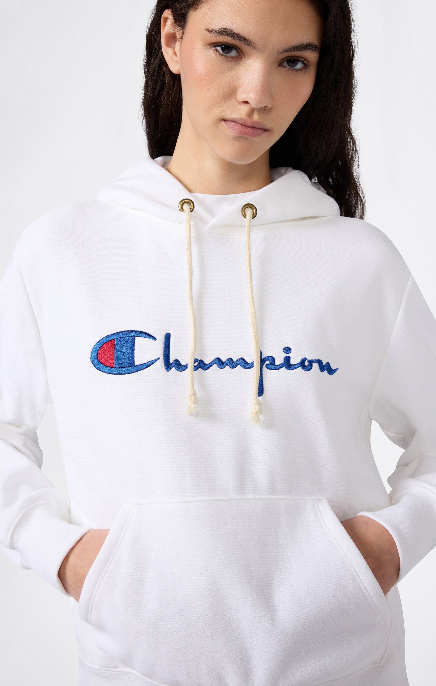 Women's Lightweight Reverse Weave Hoodie with Embroidered Logo