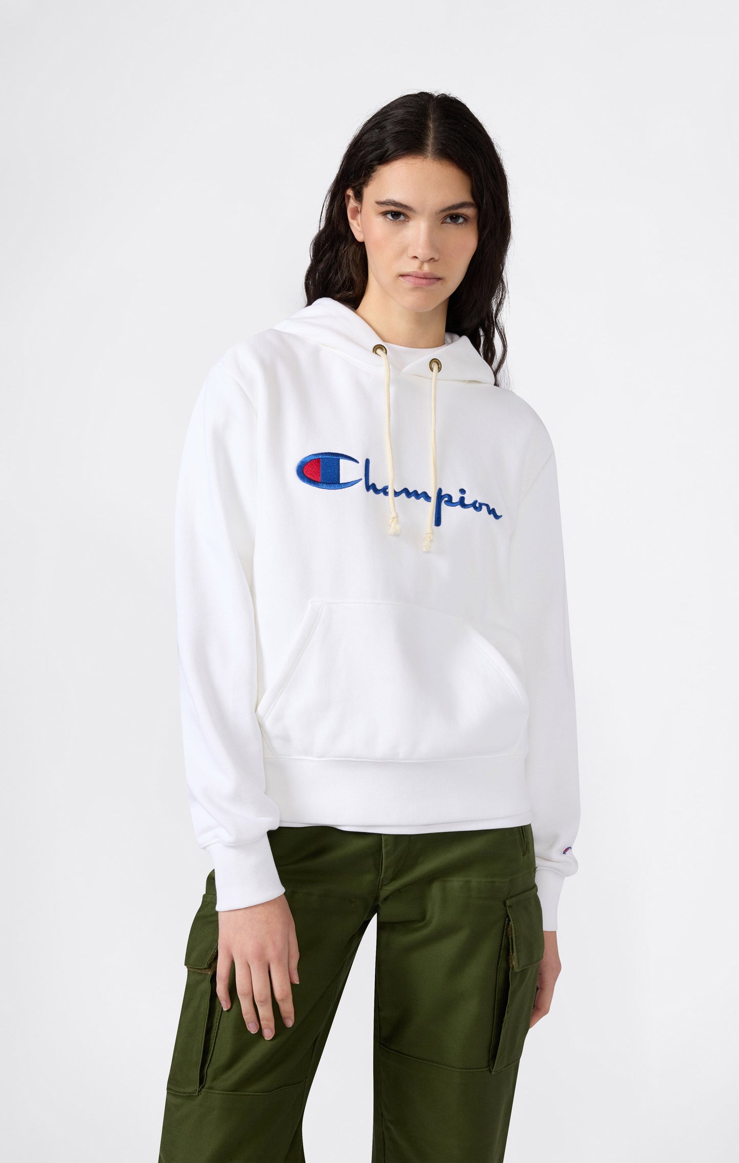 Women's Lightweight Reverse Weave Hoodie with Embroidered Logo