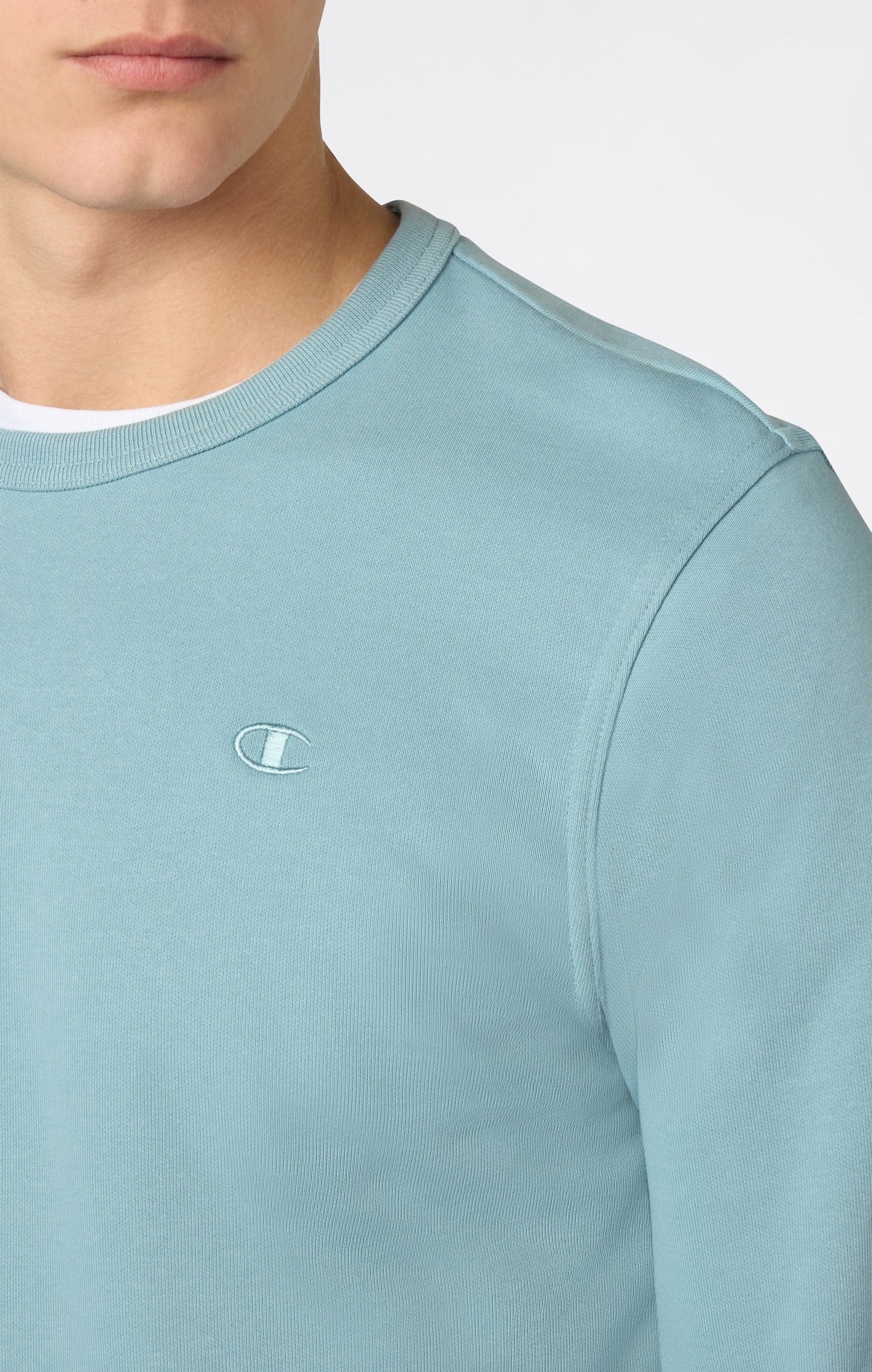 Men's Lightweight Sweatshirt with Tone-on-Tone Embroidered Logo
