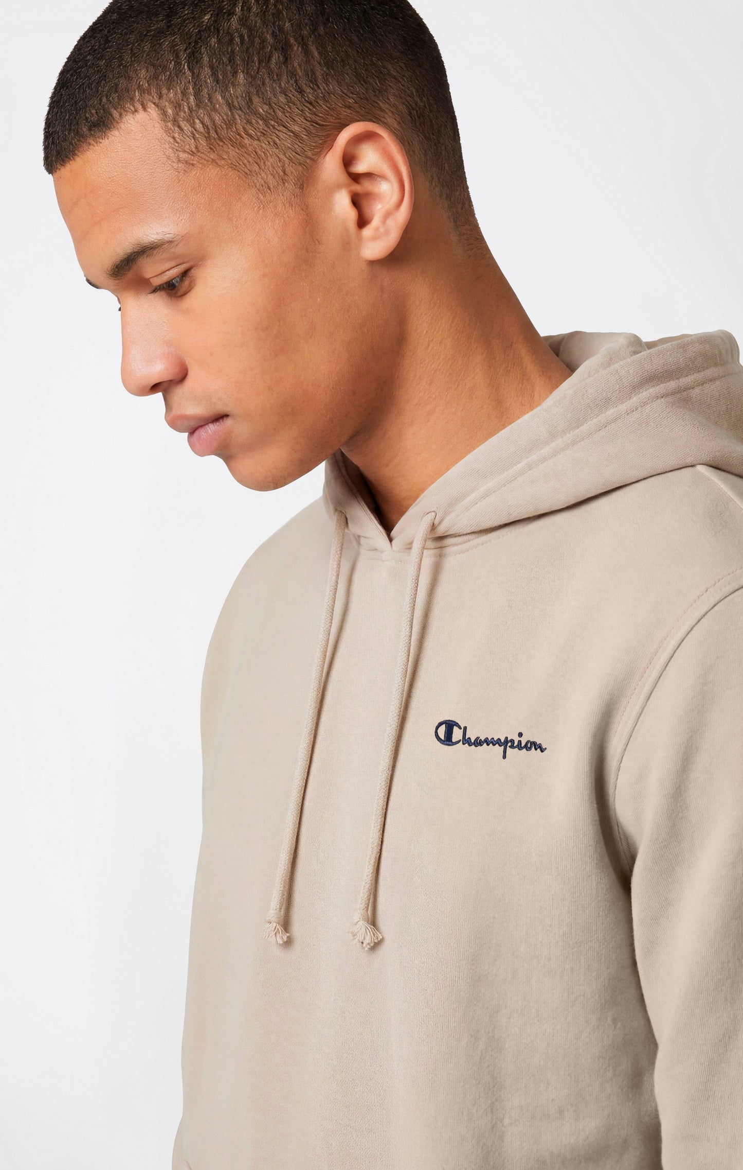 Men's Lightweight Hoodie with Small Embroidered Logo Icons
