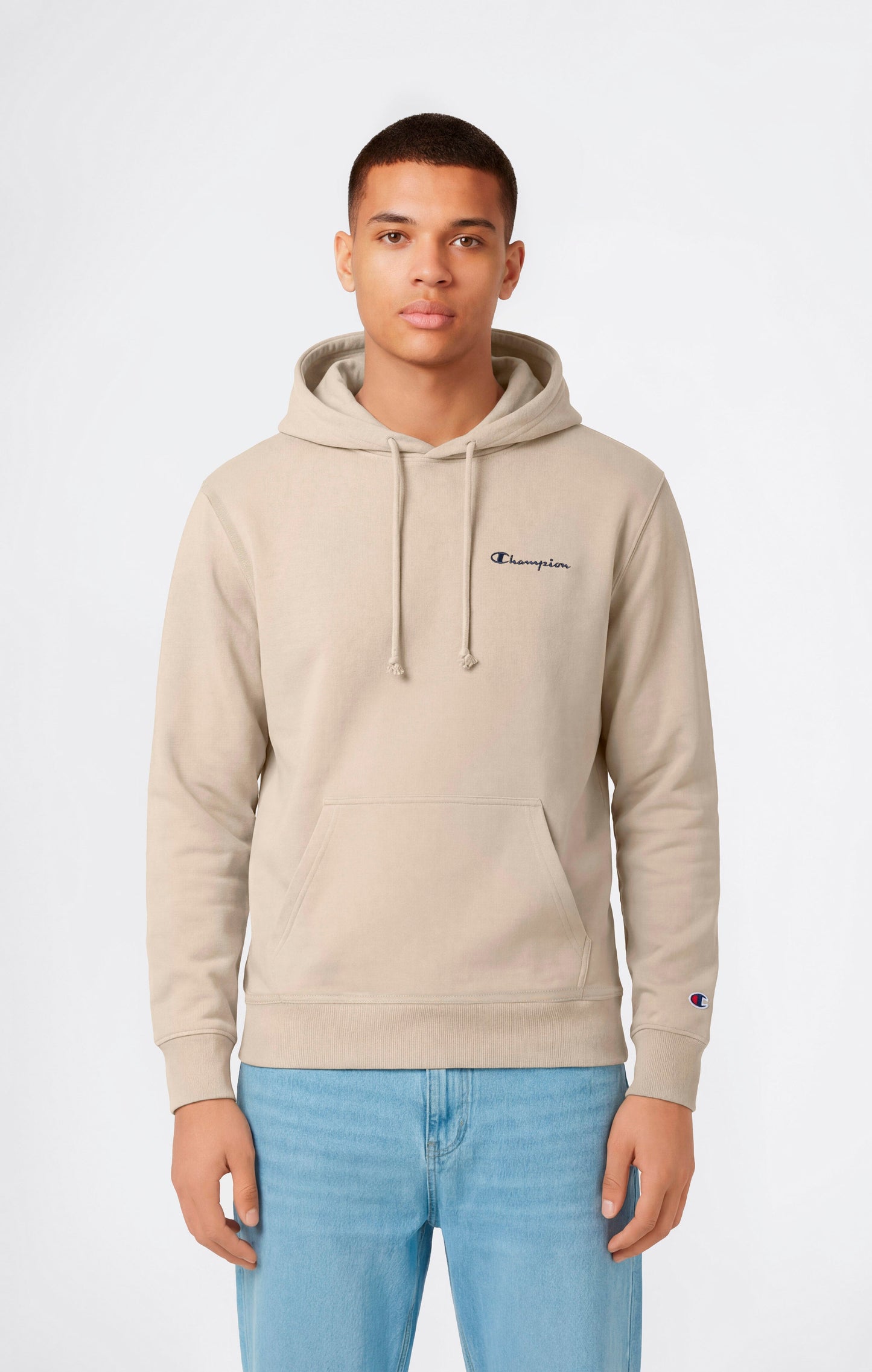 Men's Lightweight Hoodie with Small Embroidered Logo Icons