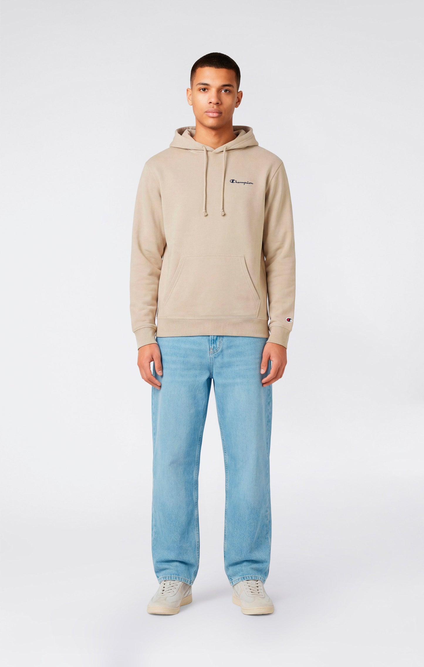 Men's Lightweight Hoodie with Small Embroidered Logo Icons