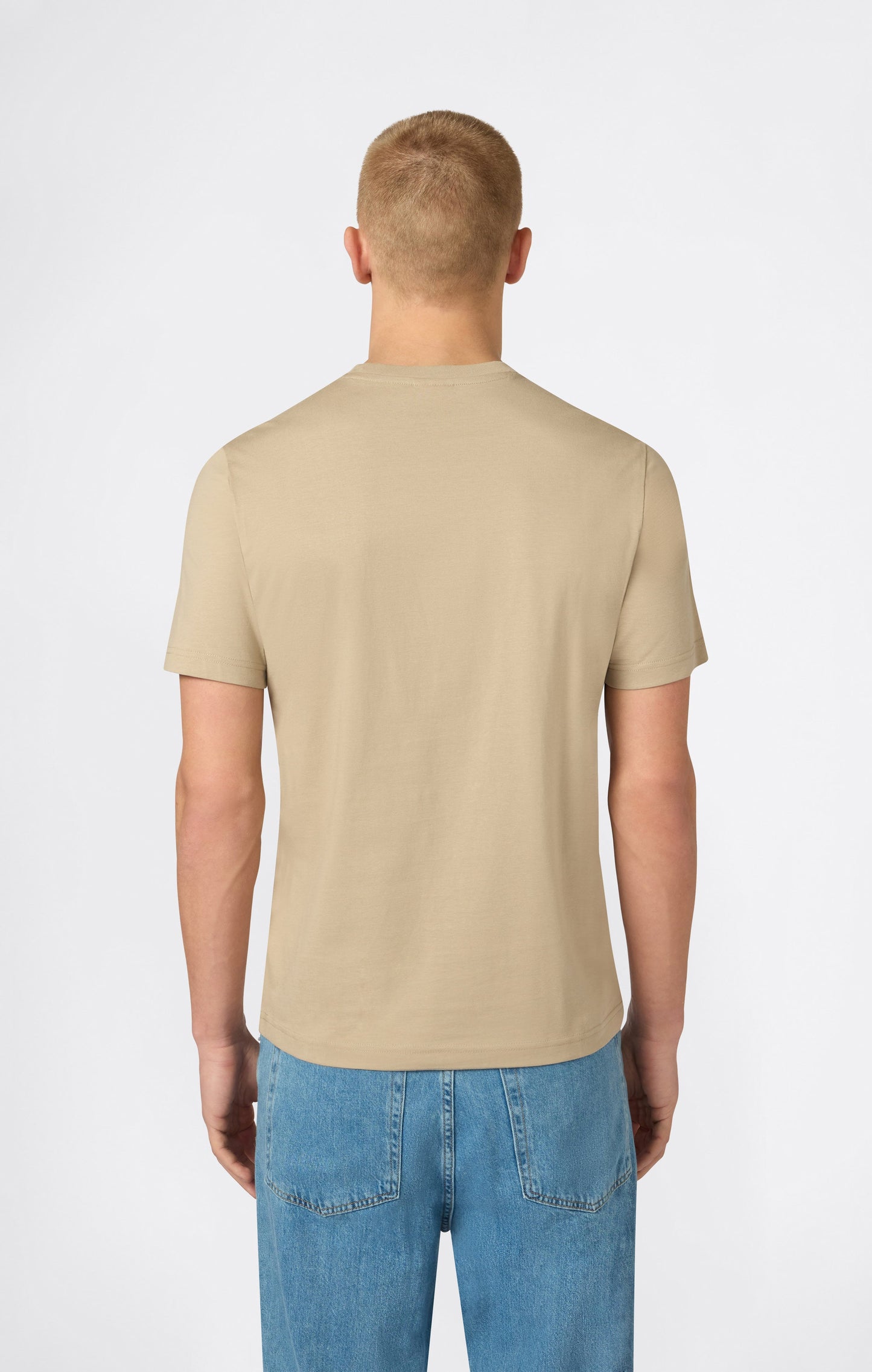 Men's T-Shirt with Small Embroidered Logo Icons